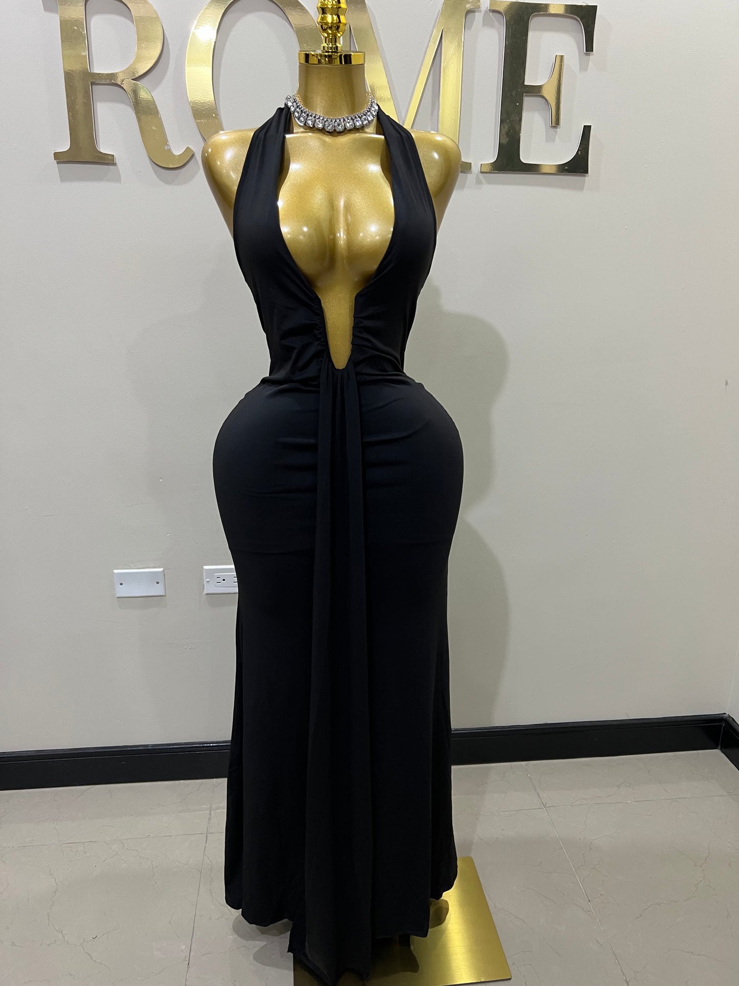 Chinelle Nara Halter Vibe Dress (Black)