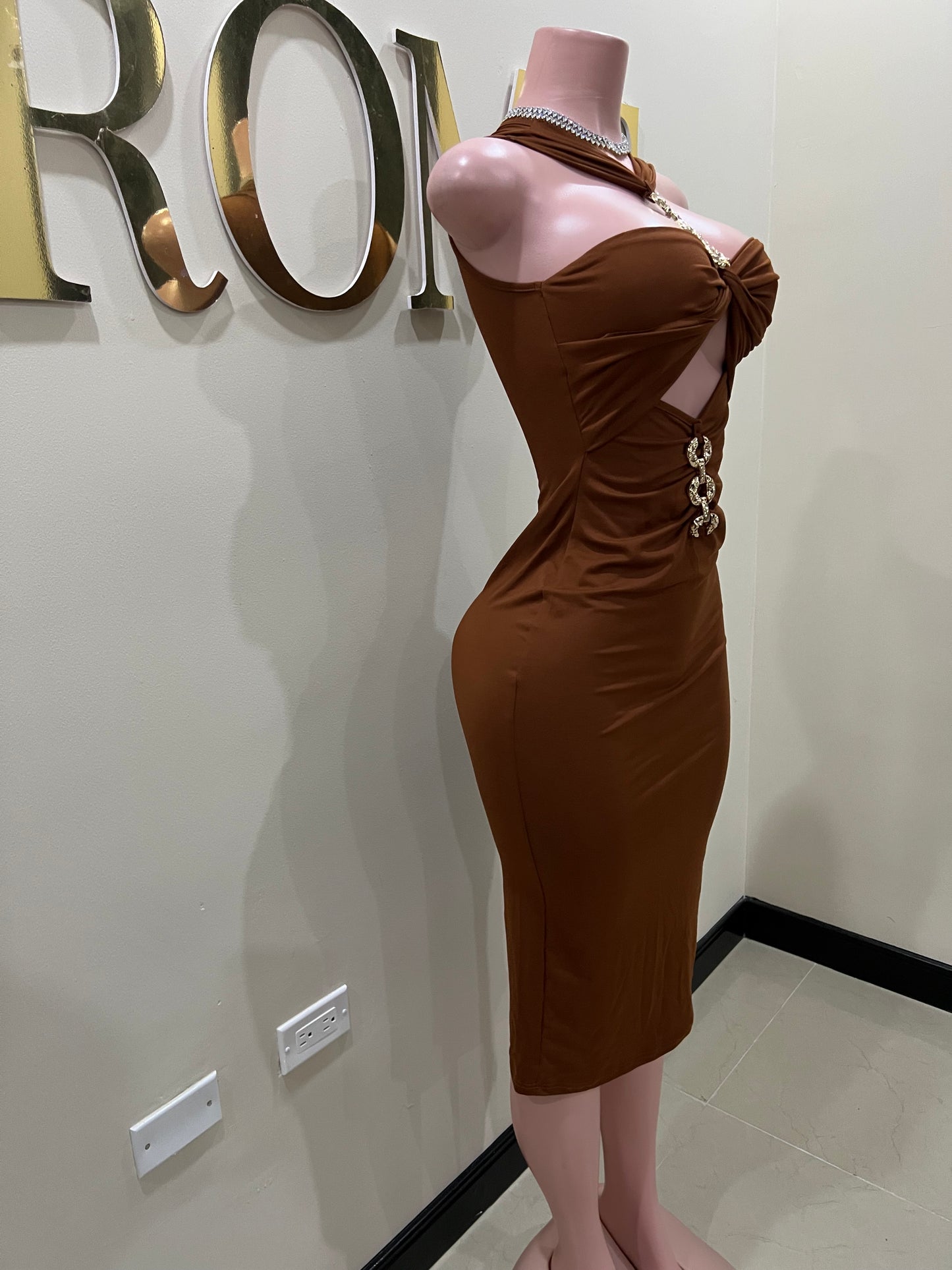 Ming V Dress (Brown)