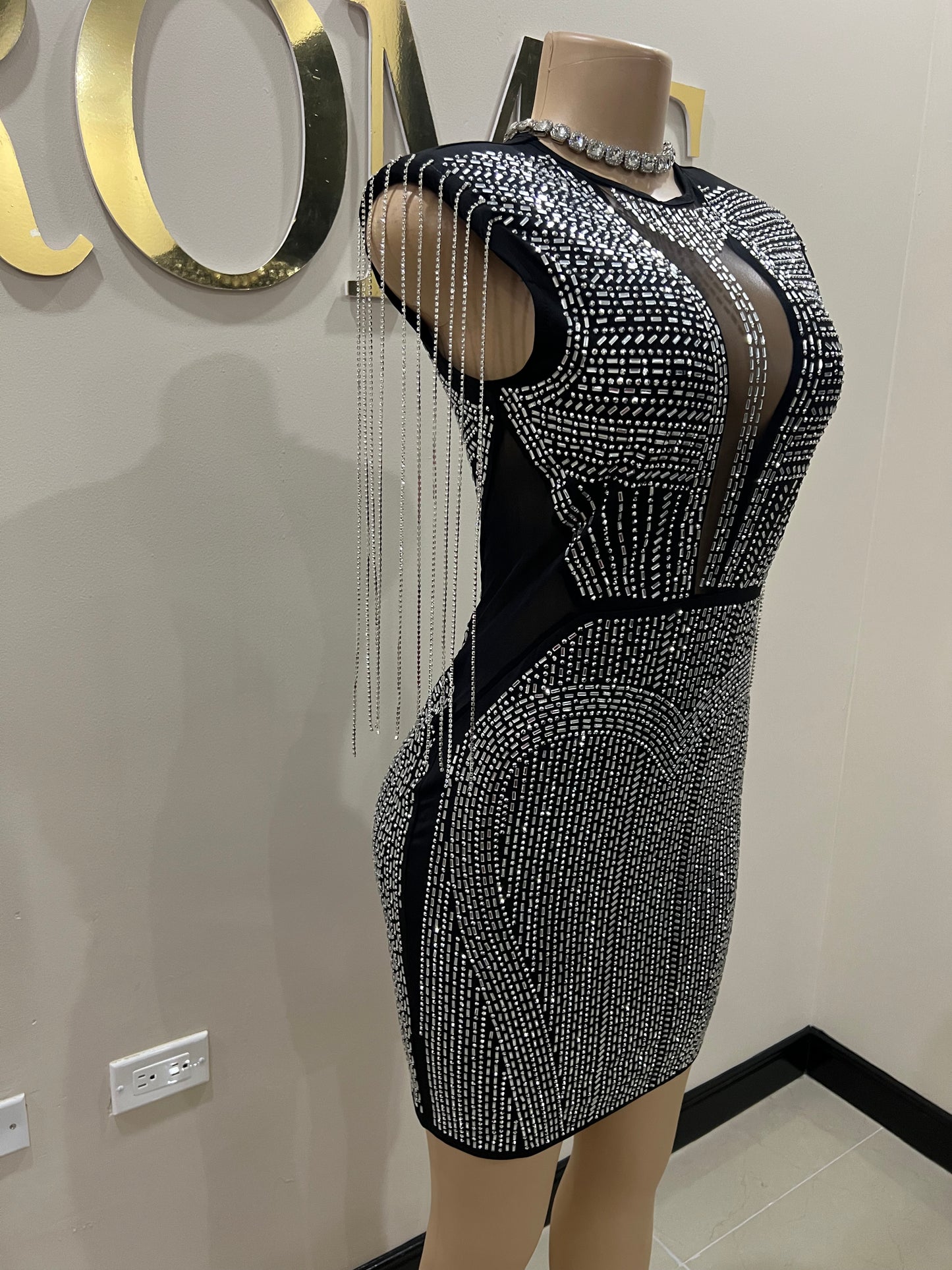 Brooke Crystal Dress (Black)