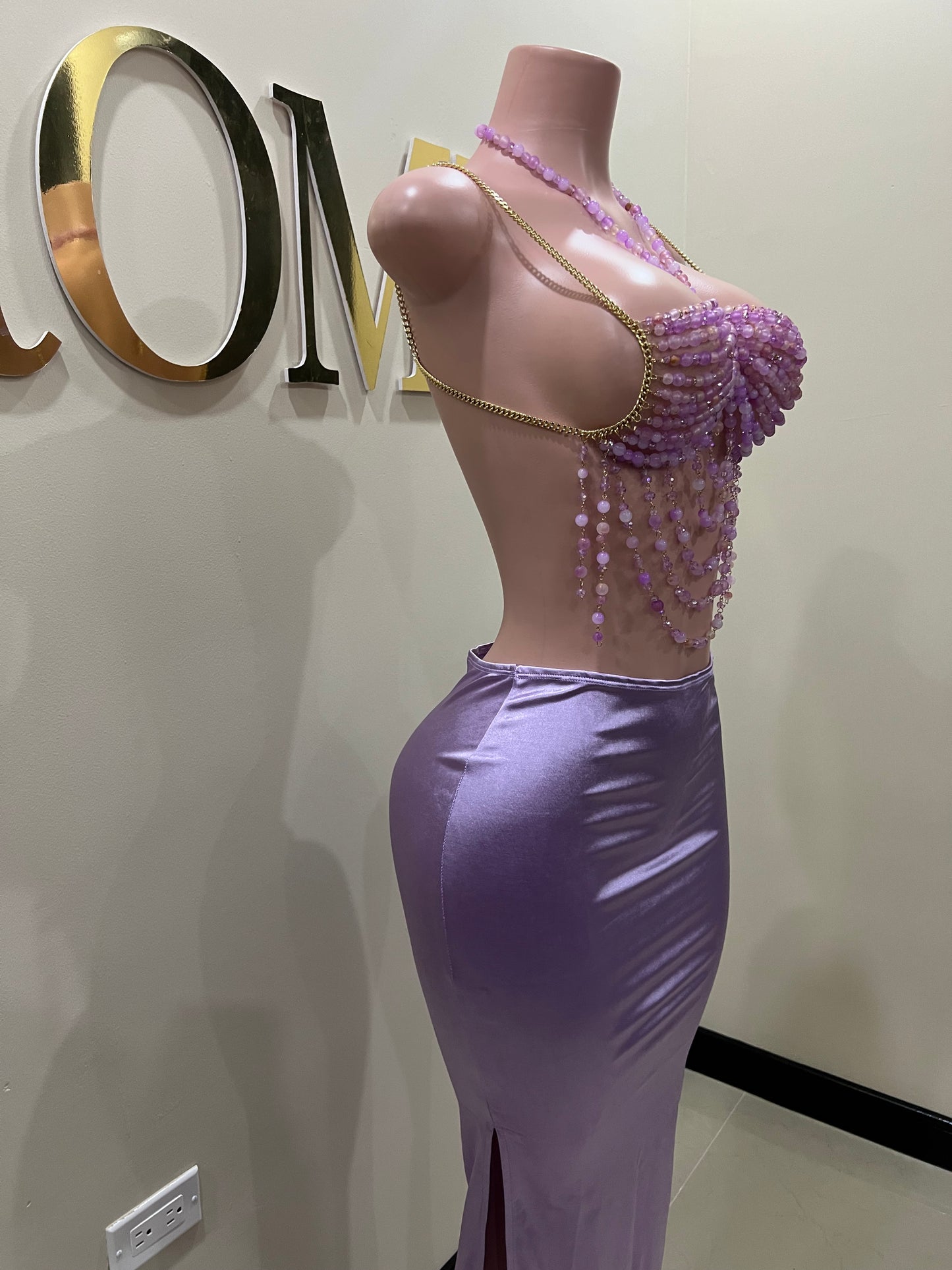 Priya Beaded Top Only (Purple)