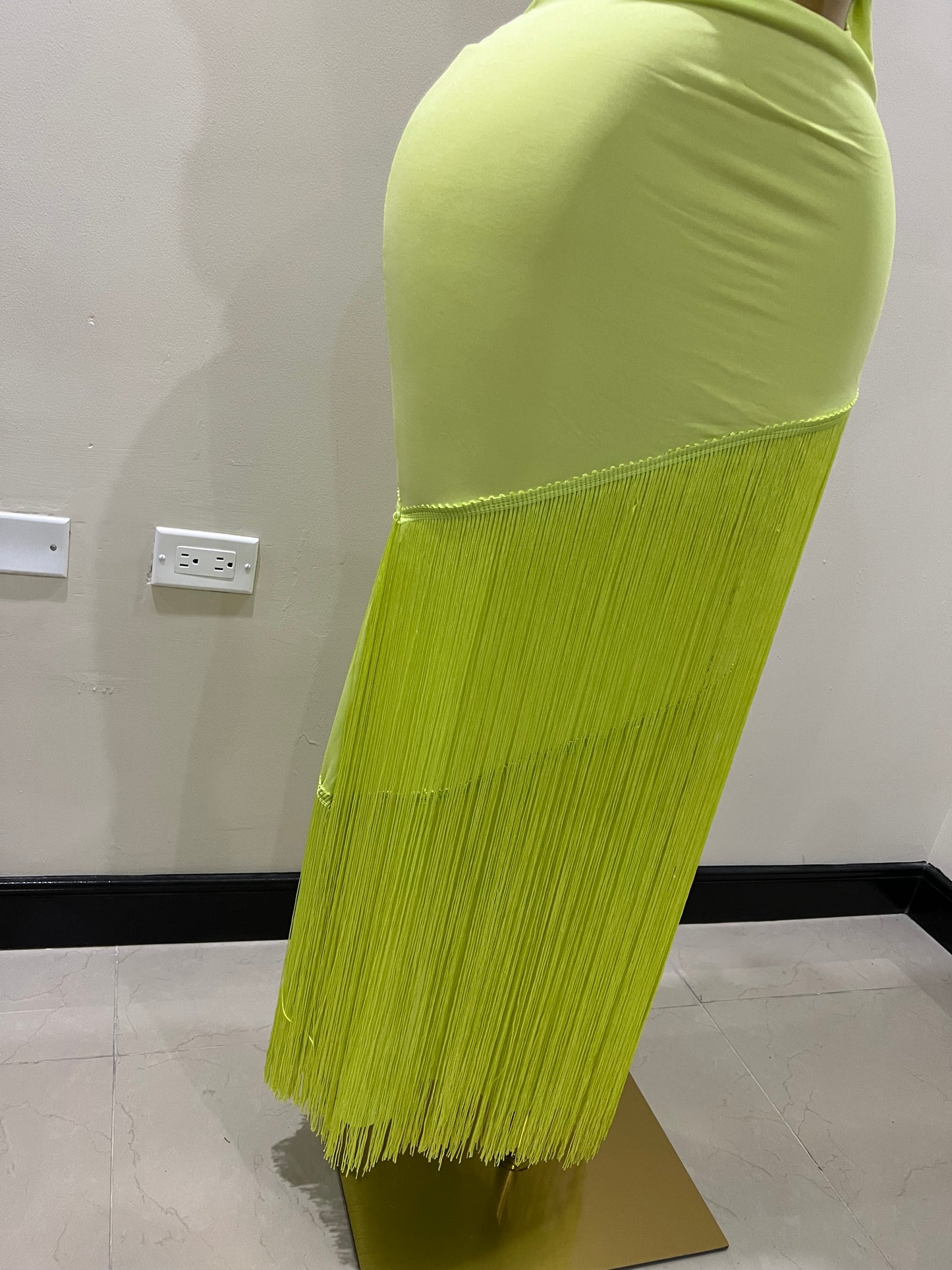 Diva Fringe Vibe Dress (Green)