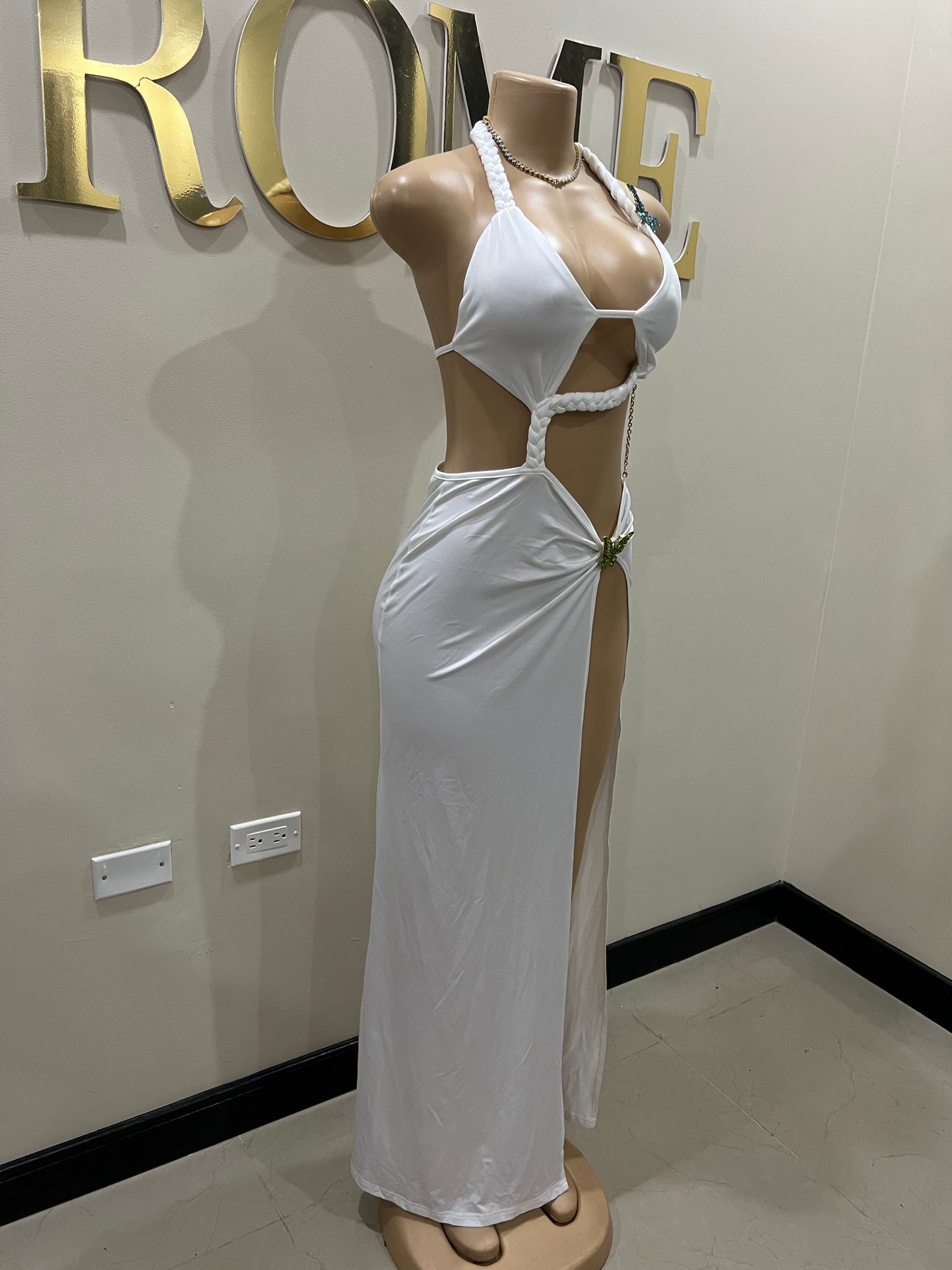 Butterfly Braided Dress (White)