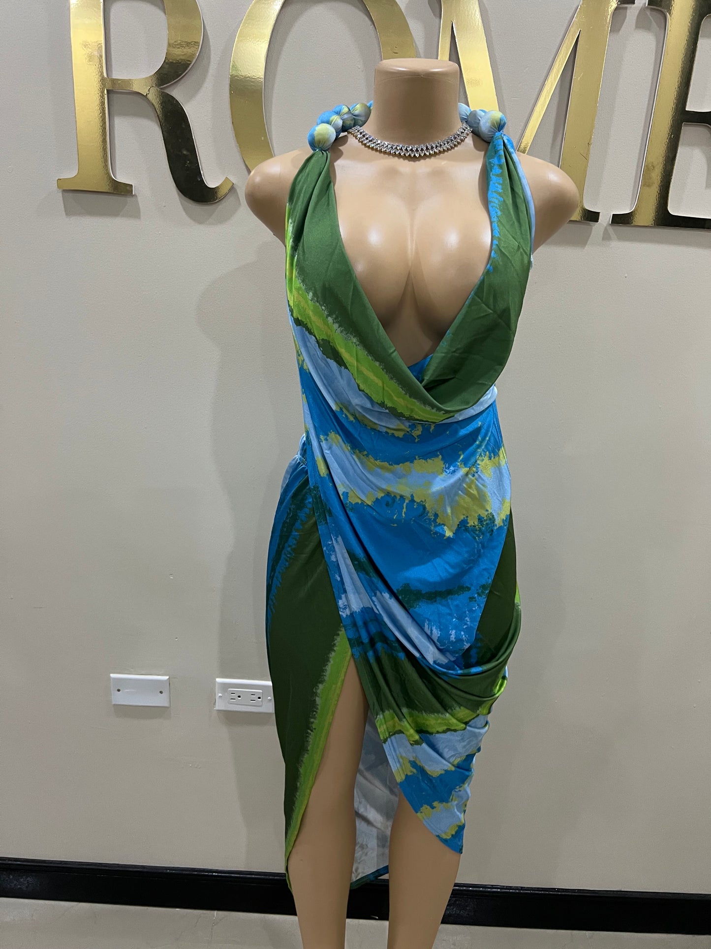 Lucia Wrap Dress (Blue)