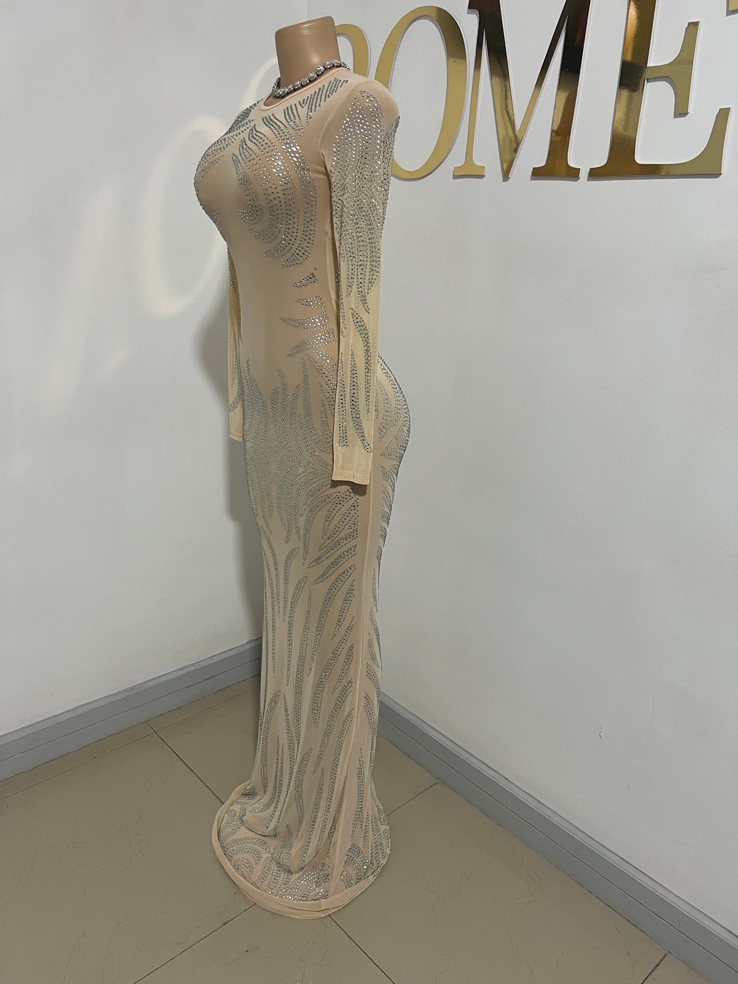 Crystal Swan Dress (Nude)