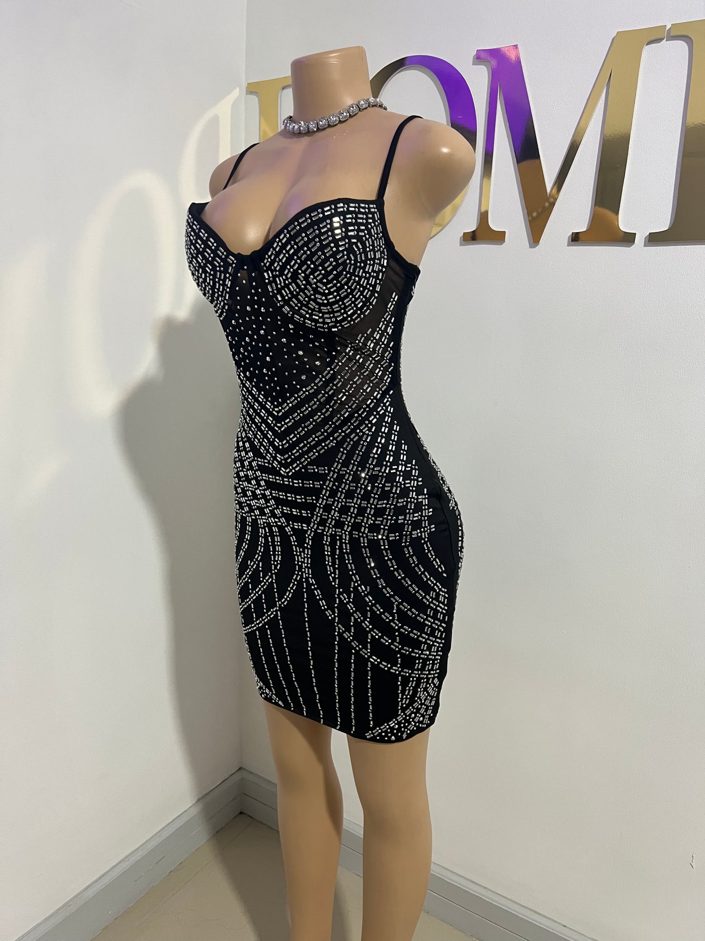 Carolina Crystal Dress (Black)