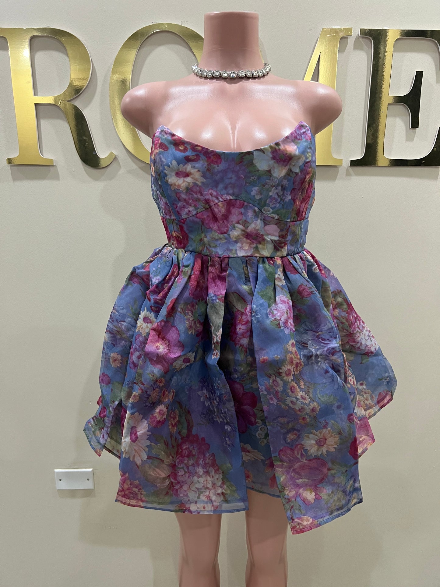 Princess Diana Floral Dress (Blue)