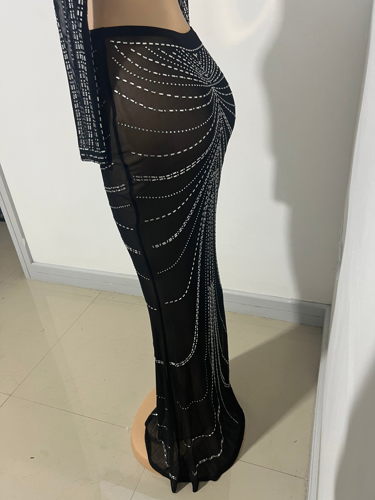 Crystal Kelly Skirt Set (Black)