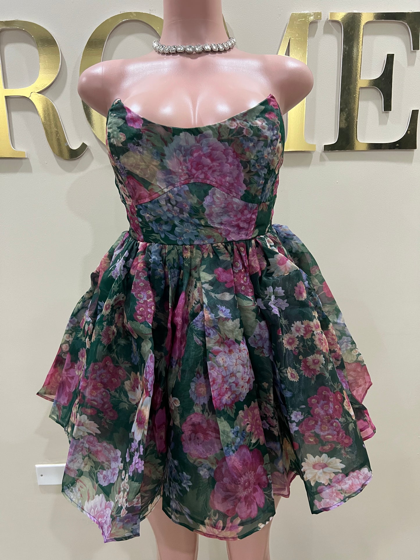 Princess Diana Floral Dress (Green)