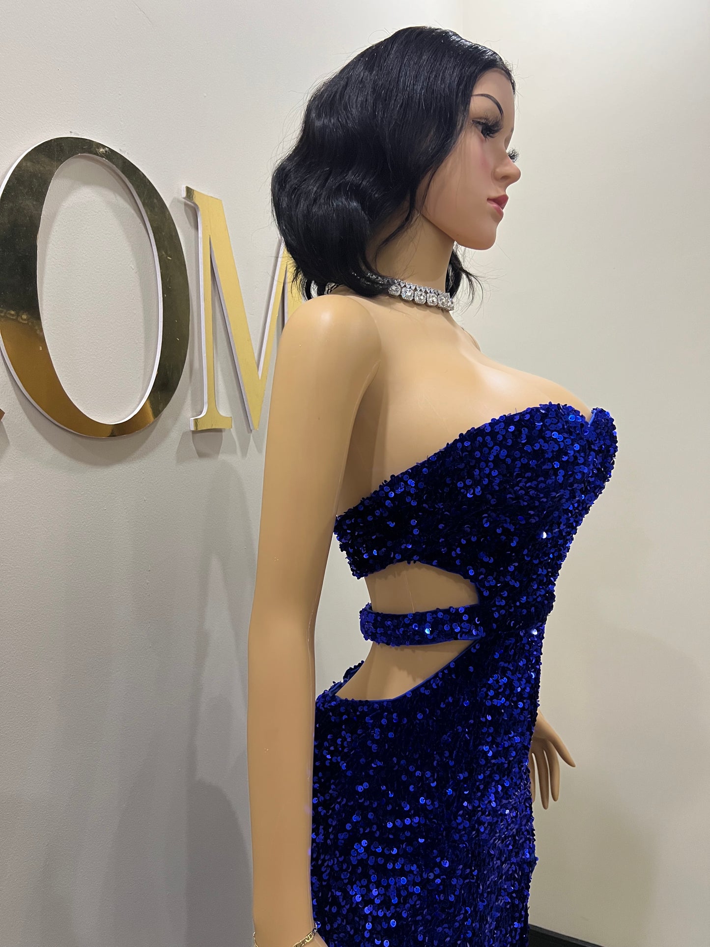 Anna Glam Dress (Blue)