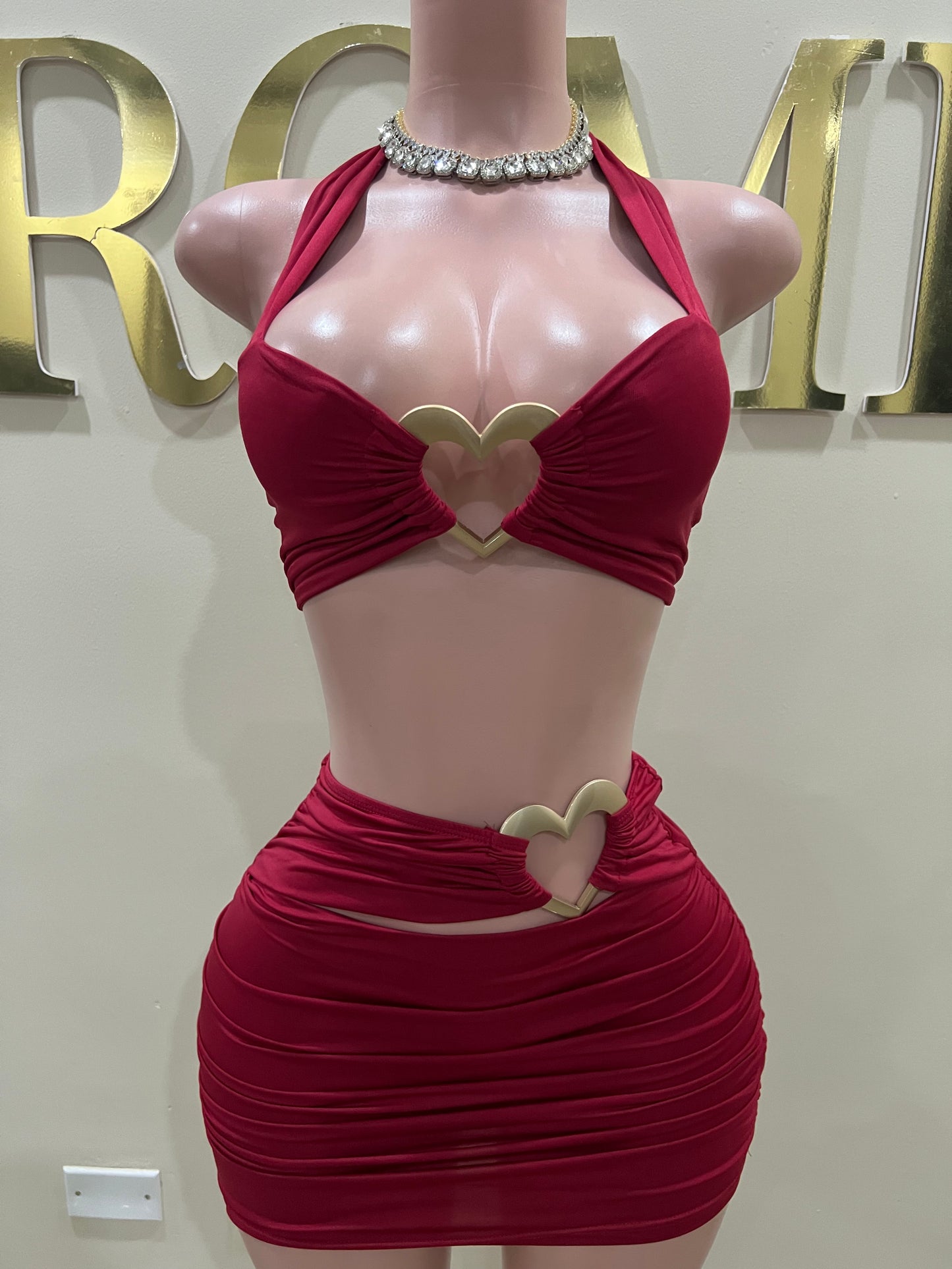 Ming Heart Short Skirt Set (Red)