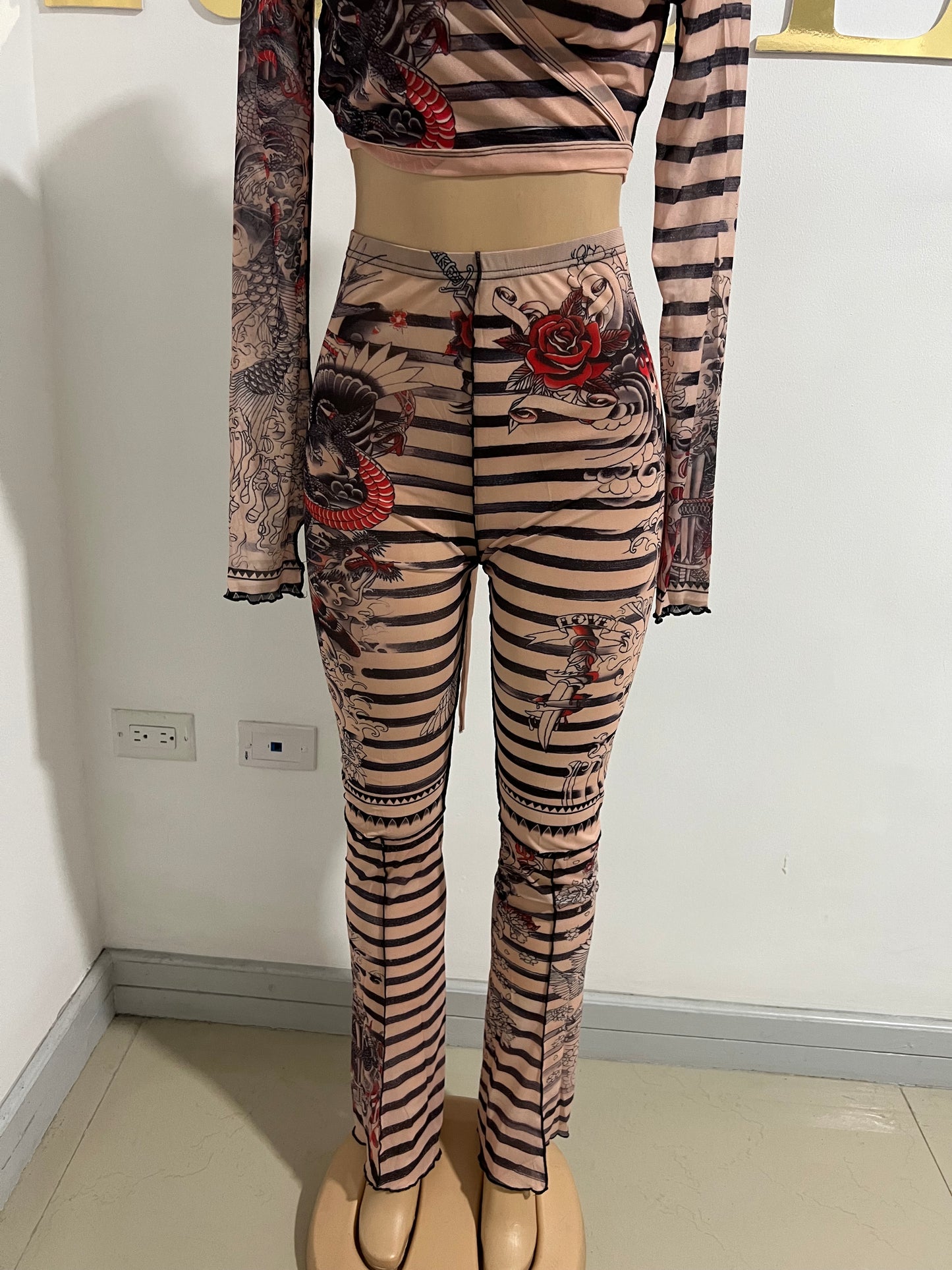 Ming 2 pcs Sheer Dragon Tights Set (Light)