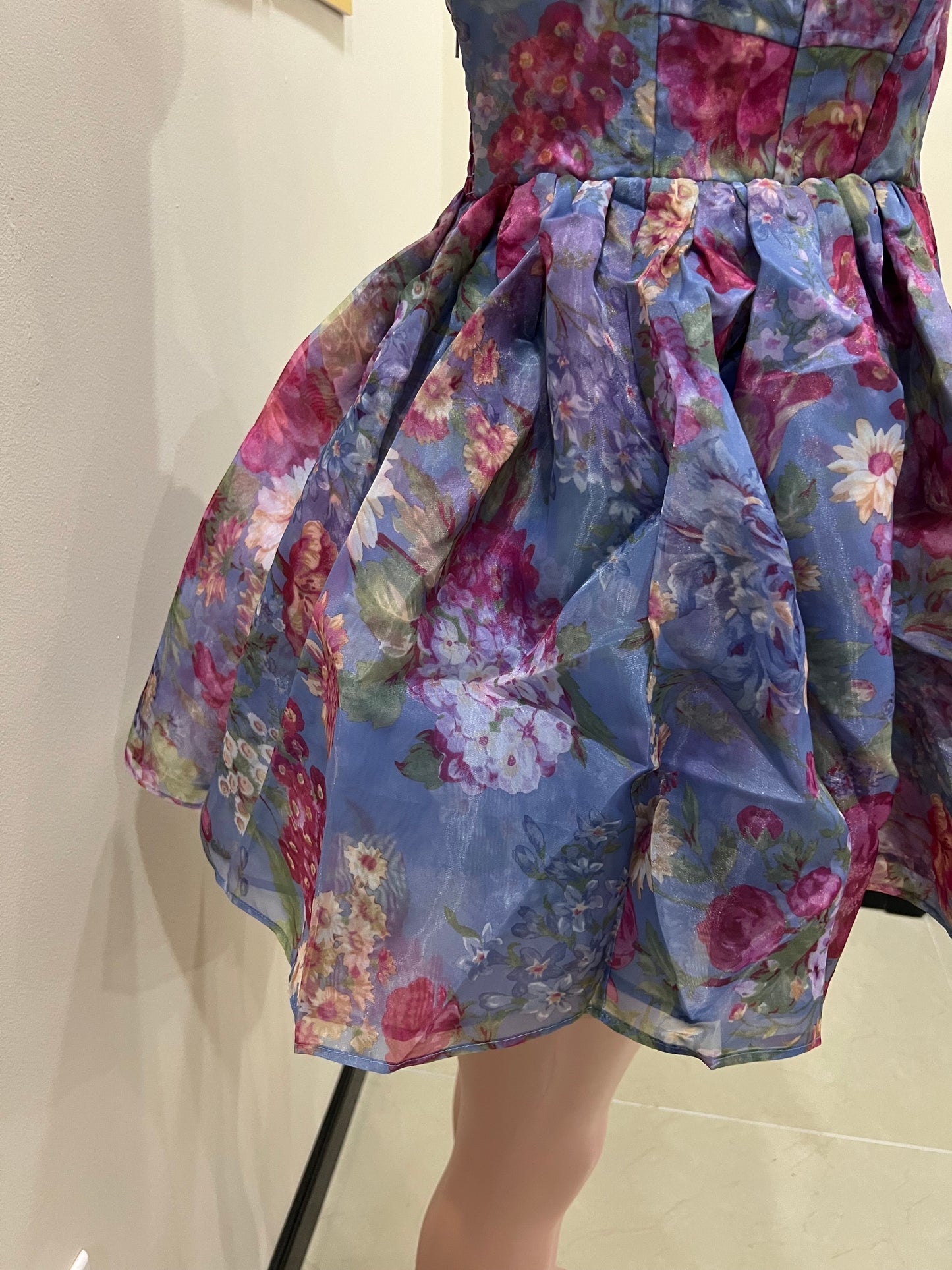 Princess Diana Floral Dress (Blue)