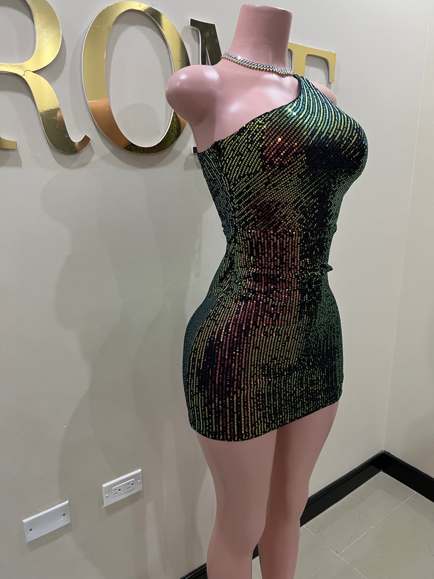 Sarah Beads Dress (Black- multi colored)