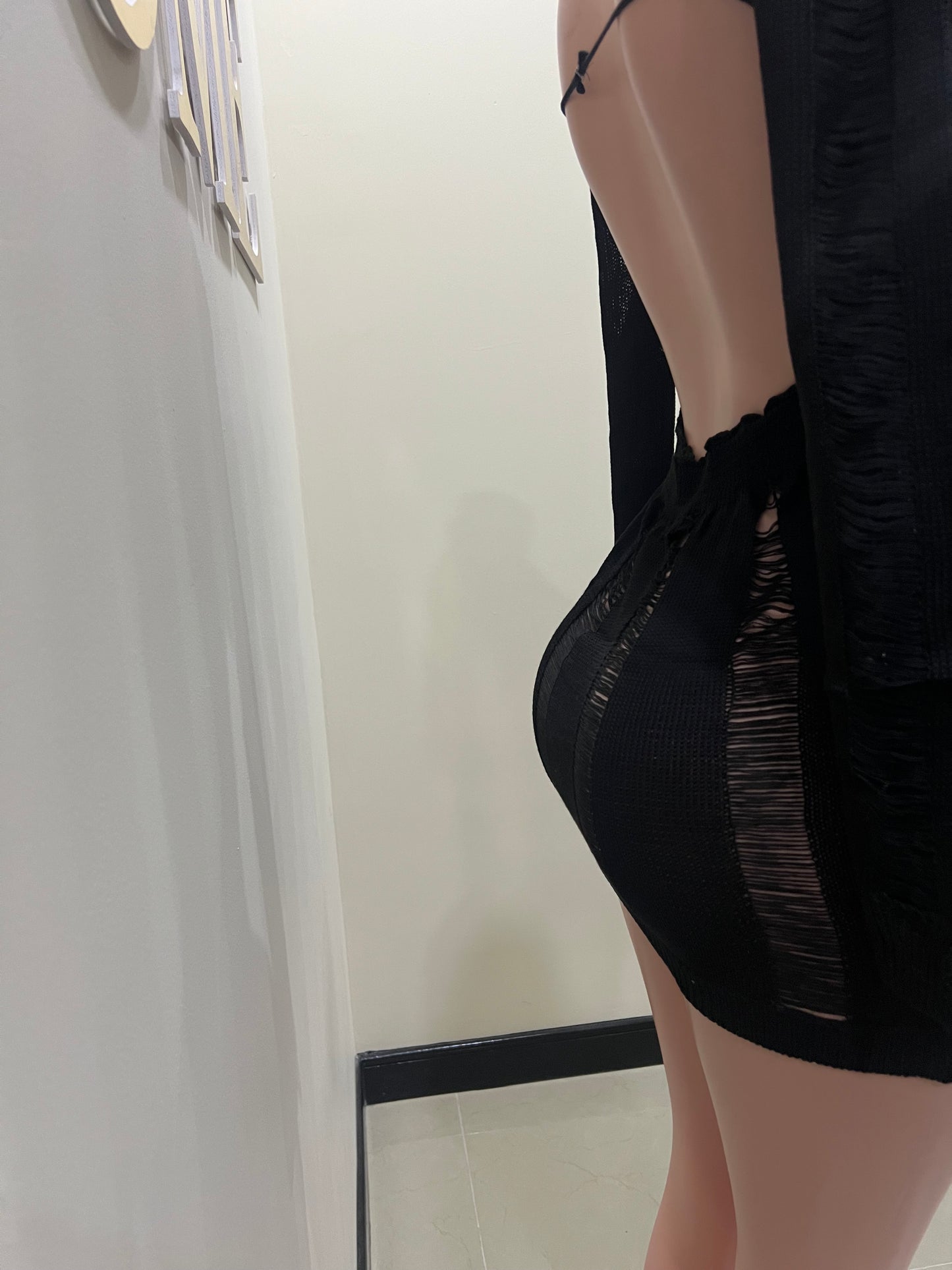 Zuri Backless Mini Dress (Black)