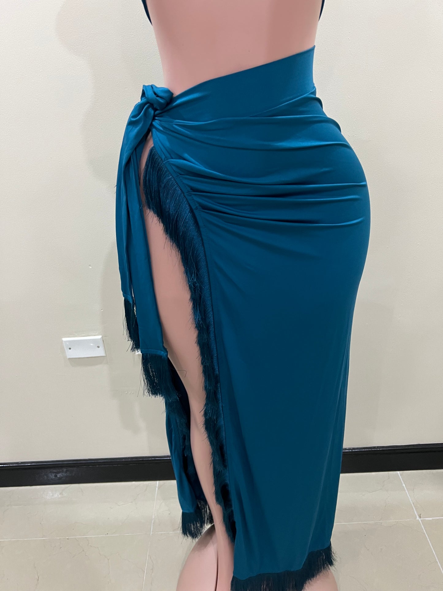 Bonnie Wrap 2 pcs Skirt Set (Teal)