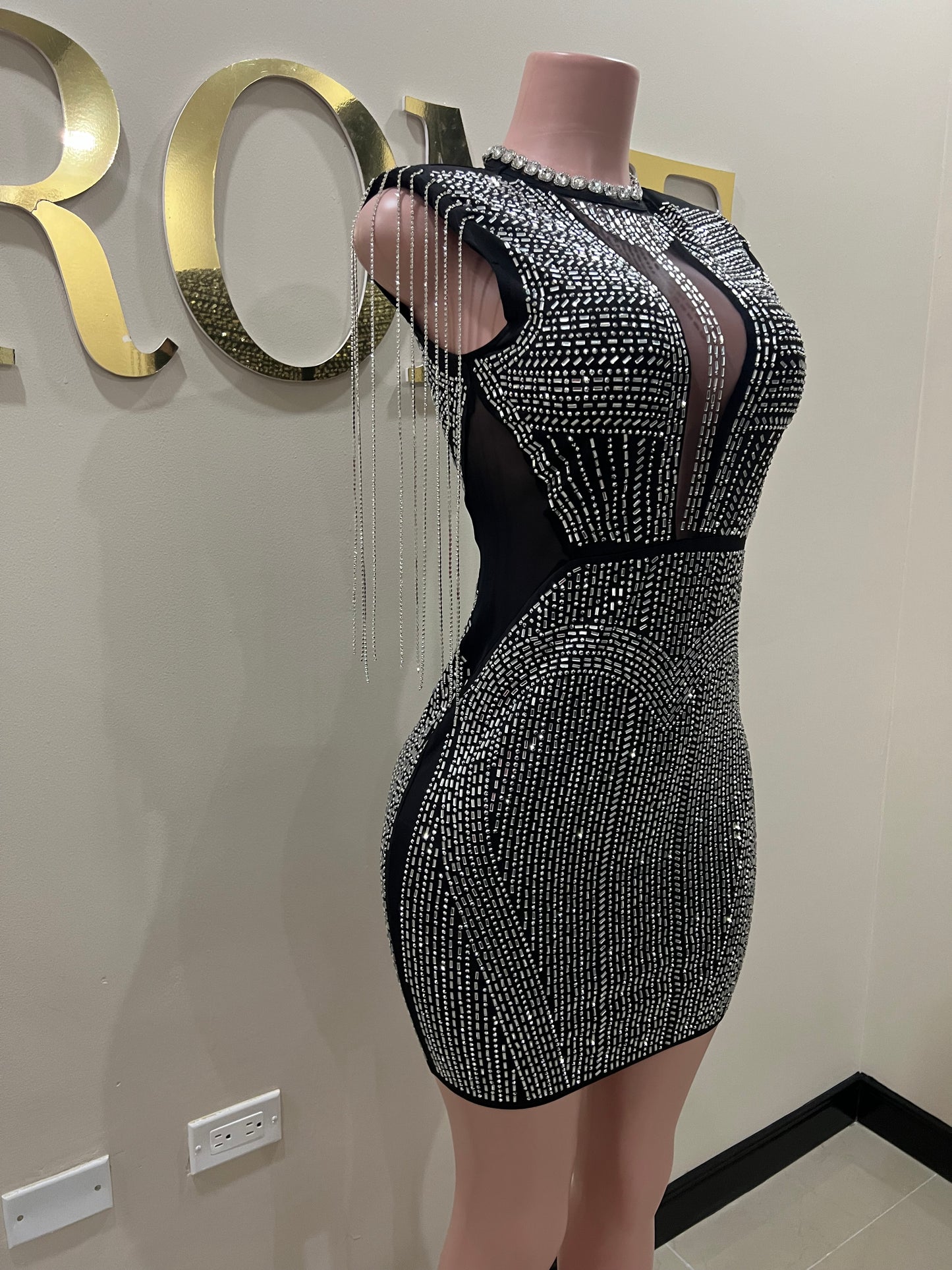 Brooke Crystal Dress (Black)