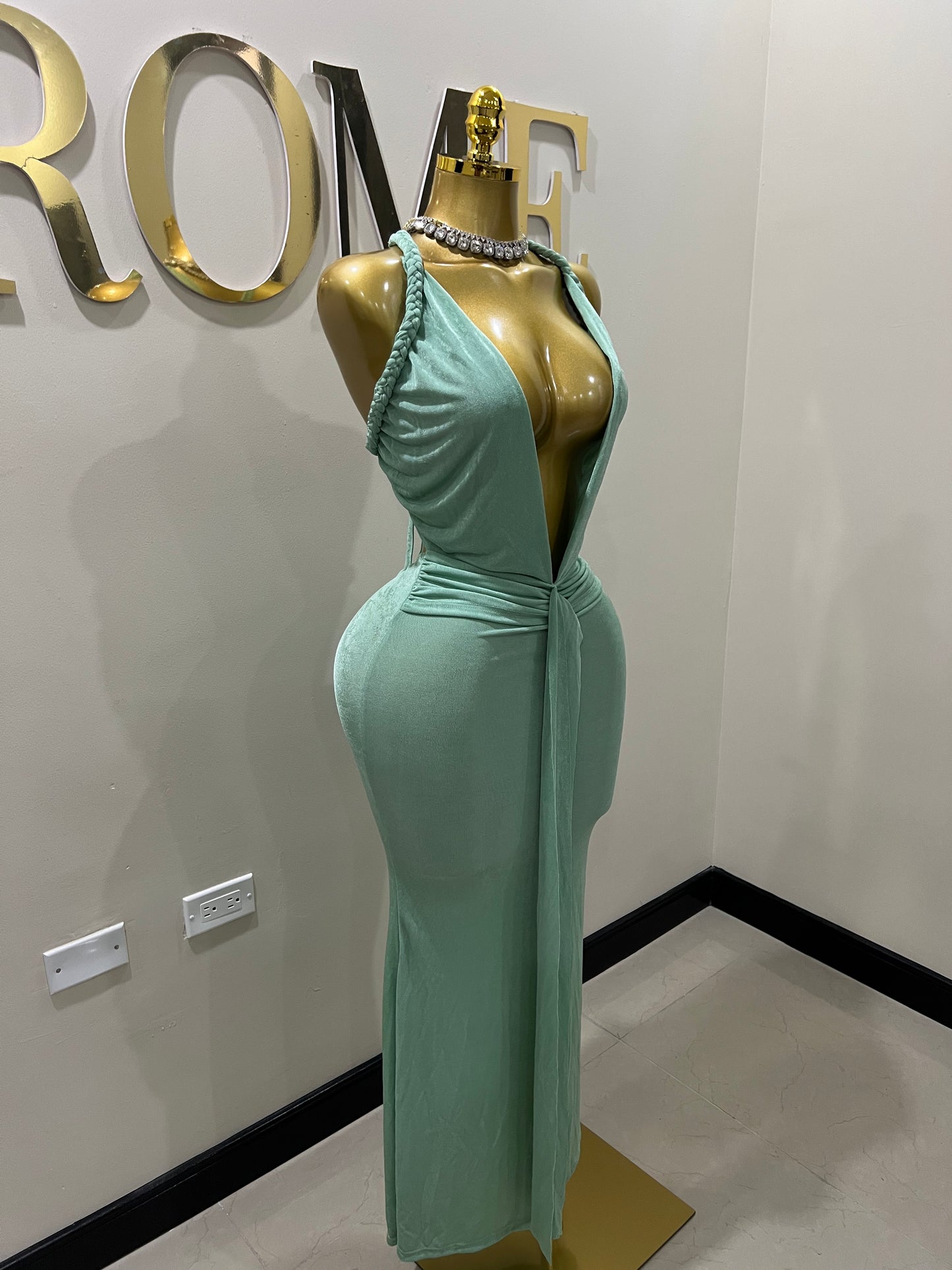 Alaine Braided Dress (Green)