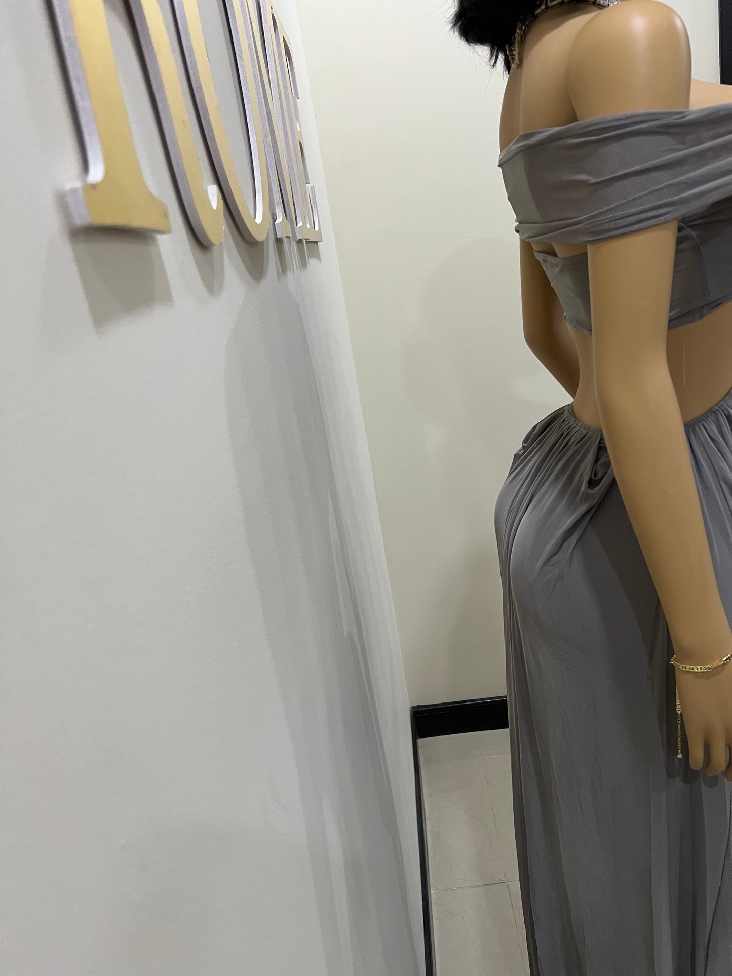 Ruby Mesh Dress (Grey)