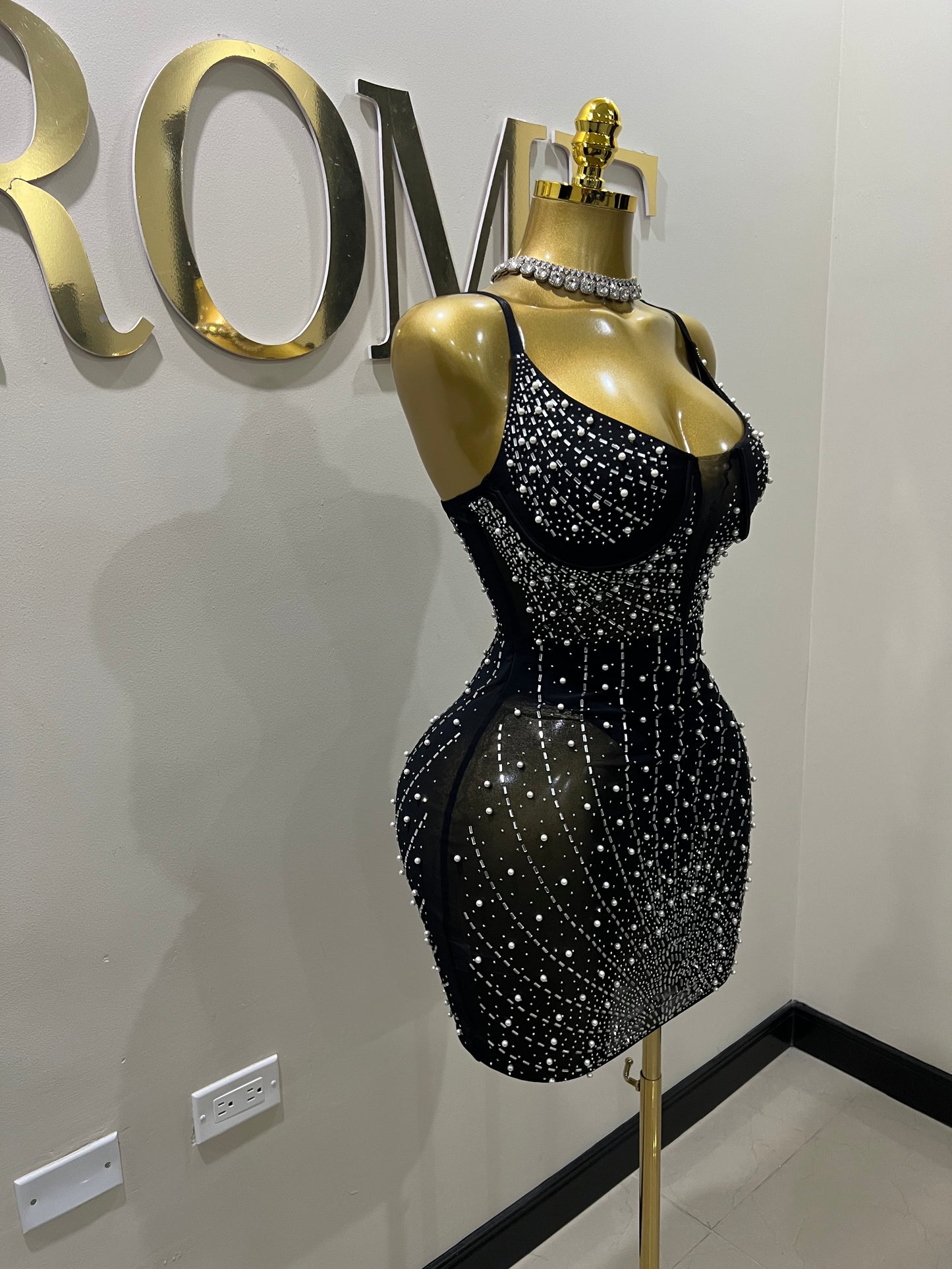 Stardust Crystal Dress (Black)