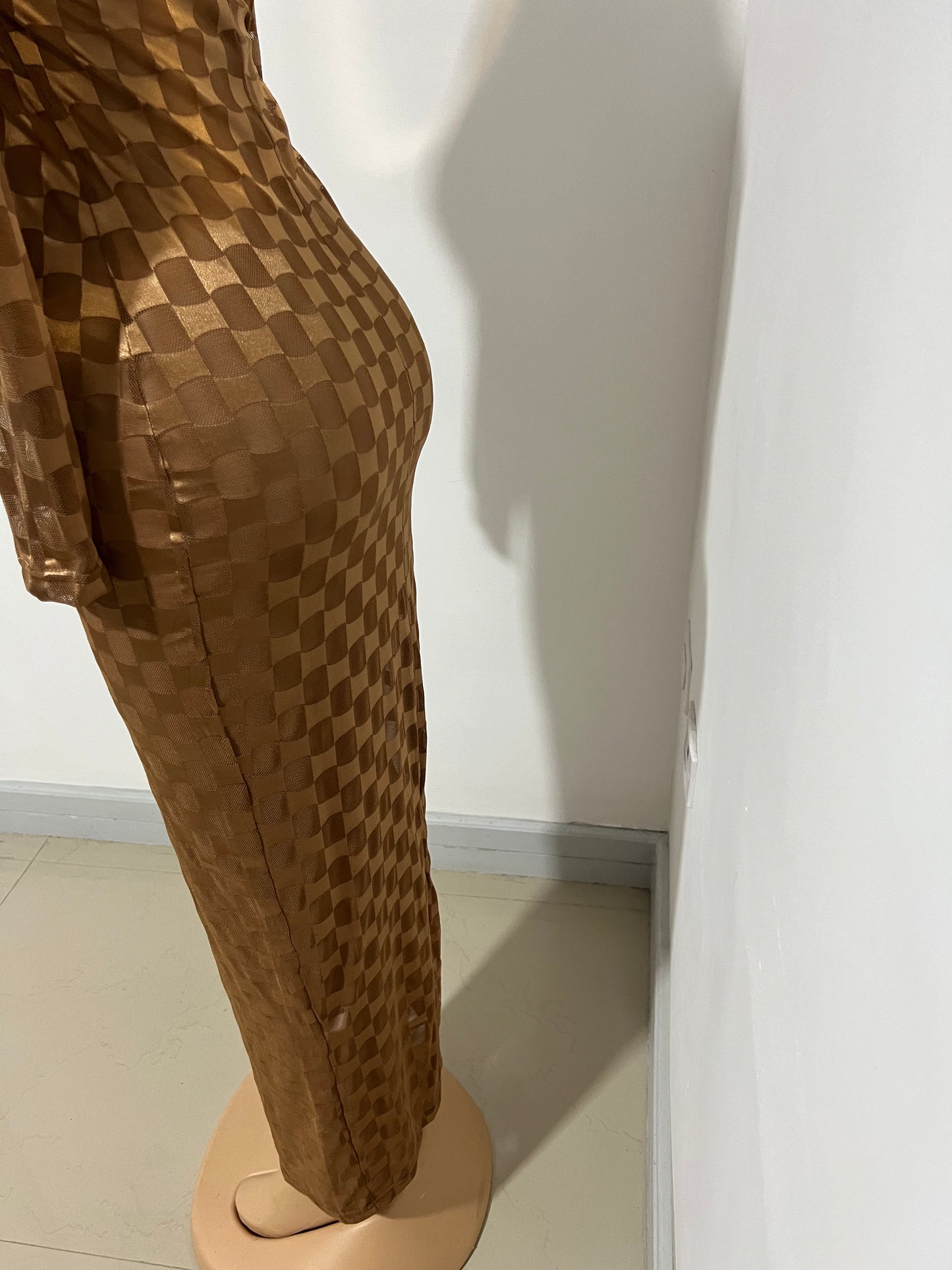 Nia Long Mesh Dress (Brown)