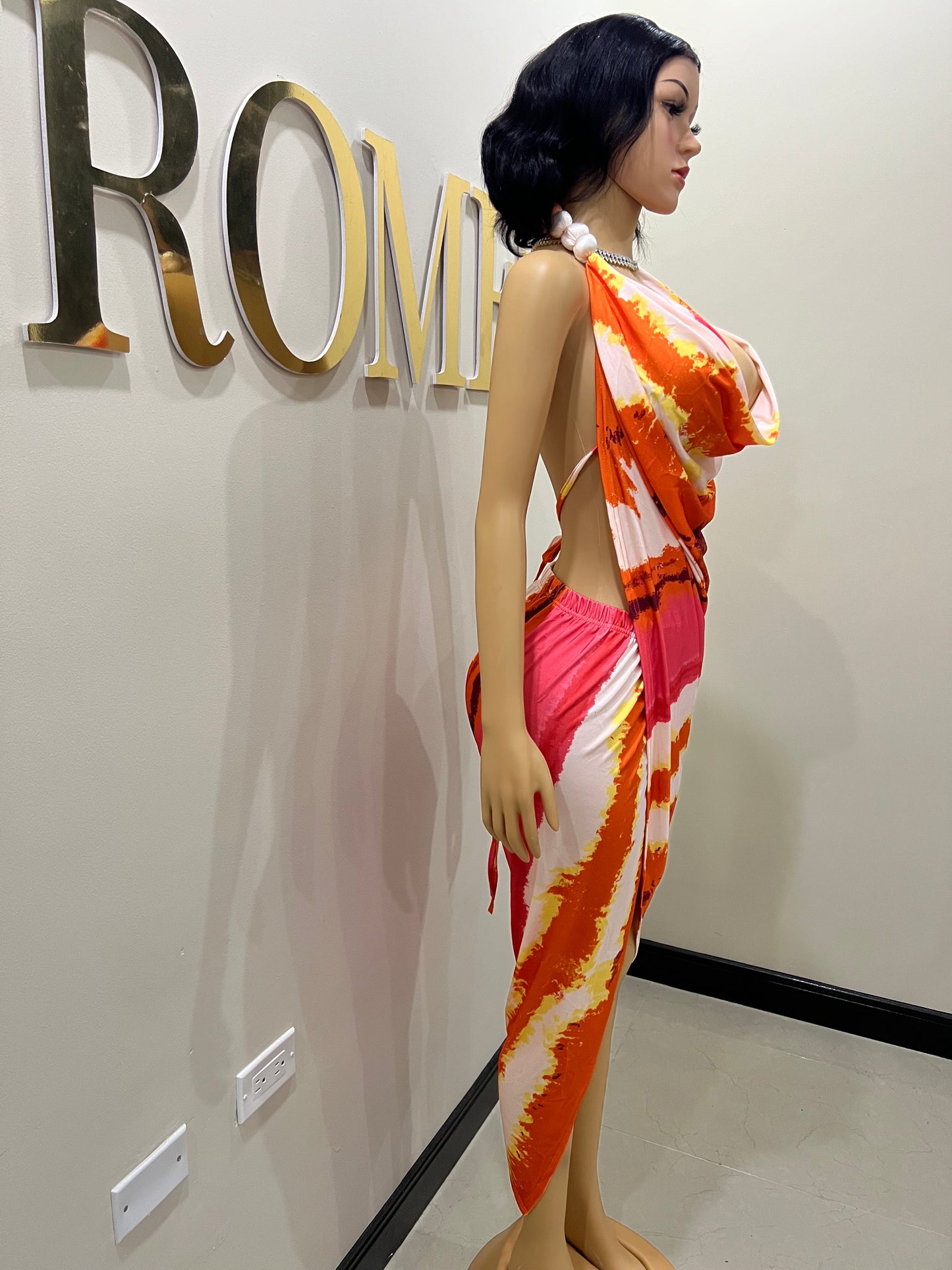 Lucia Wrap Dress (Orange)