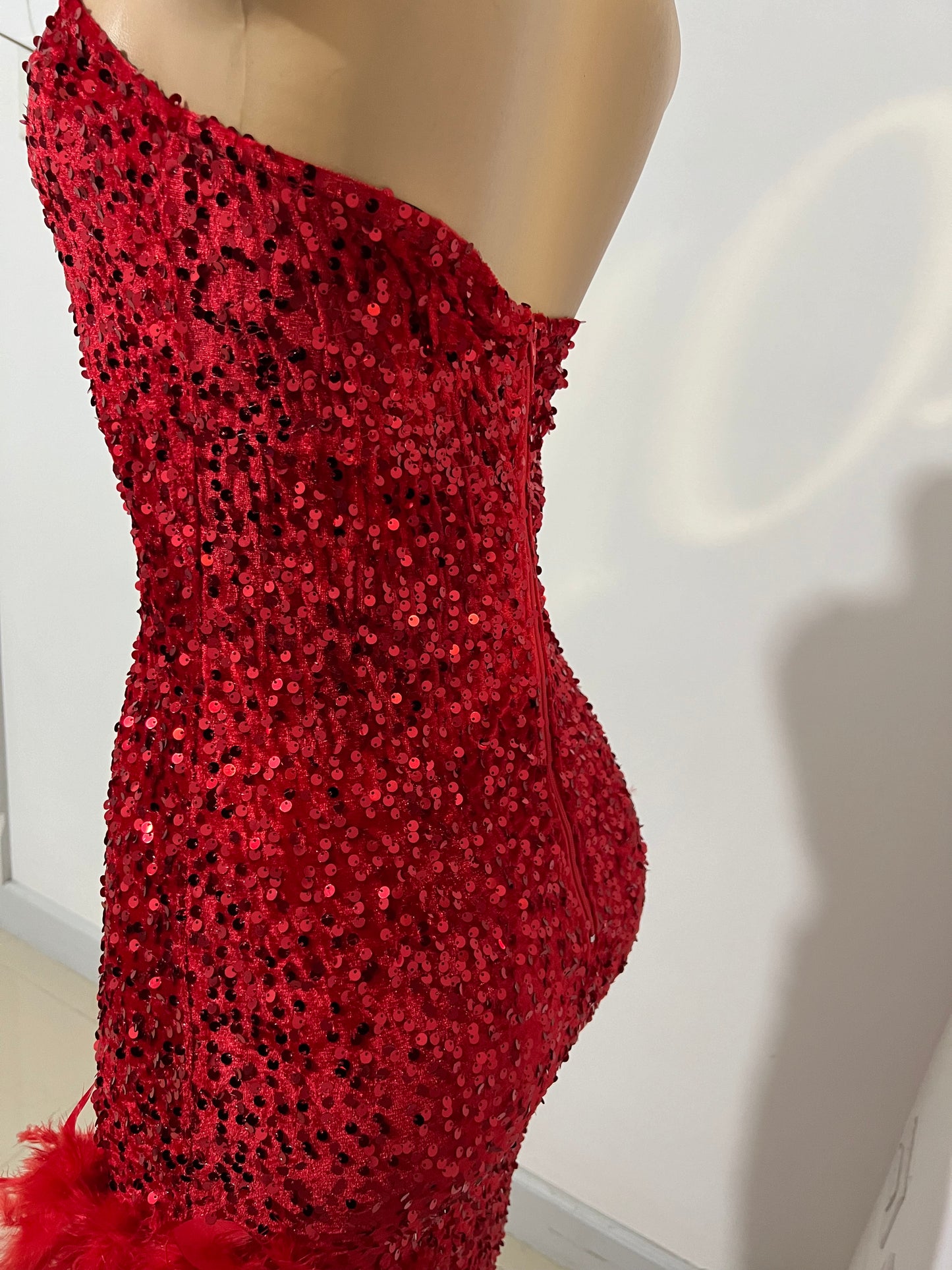 Octavia X Feather Dress (Red)