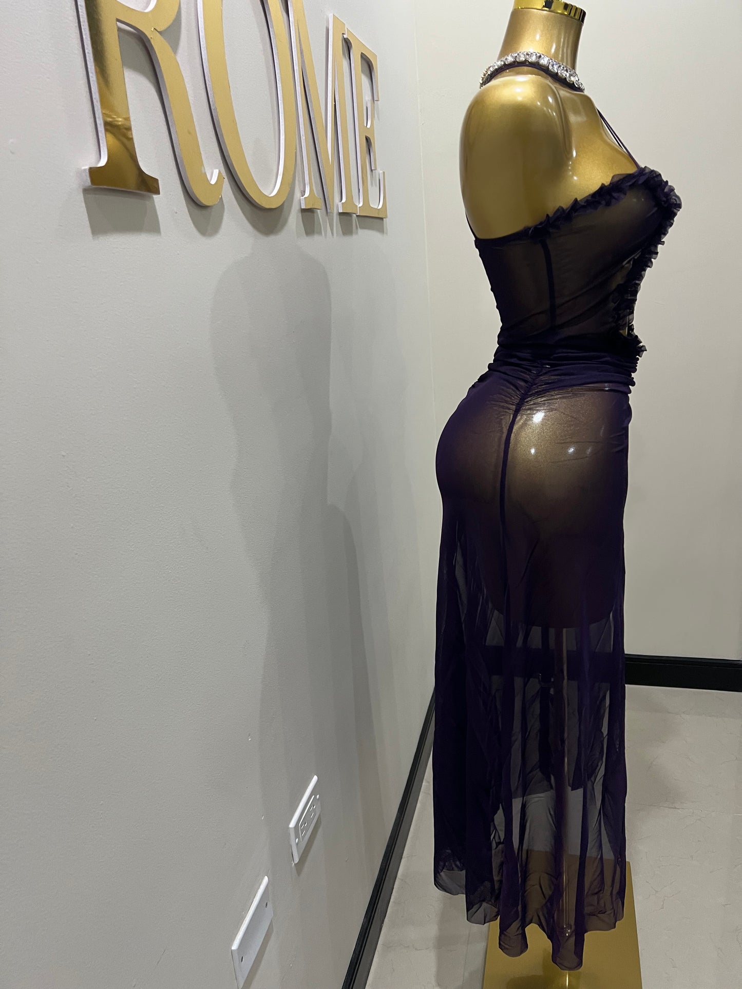 Mila Vibe Sheer Dress (Purple)