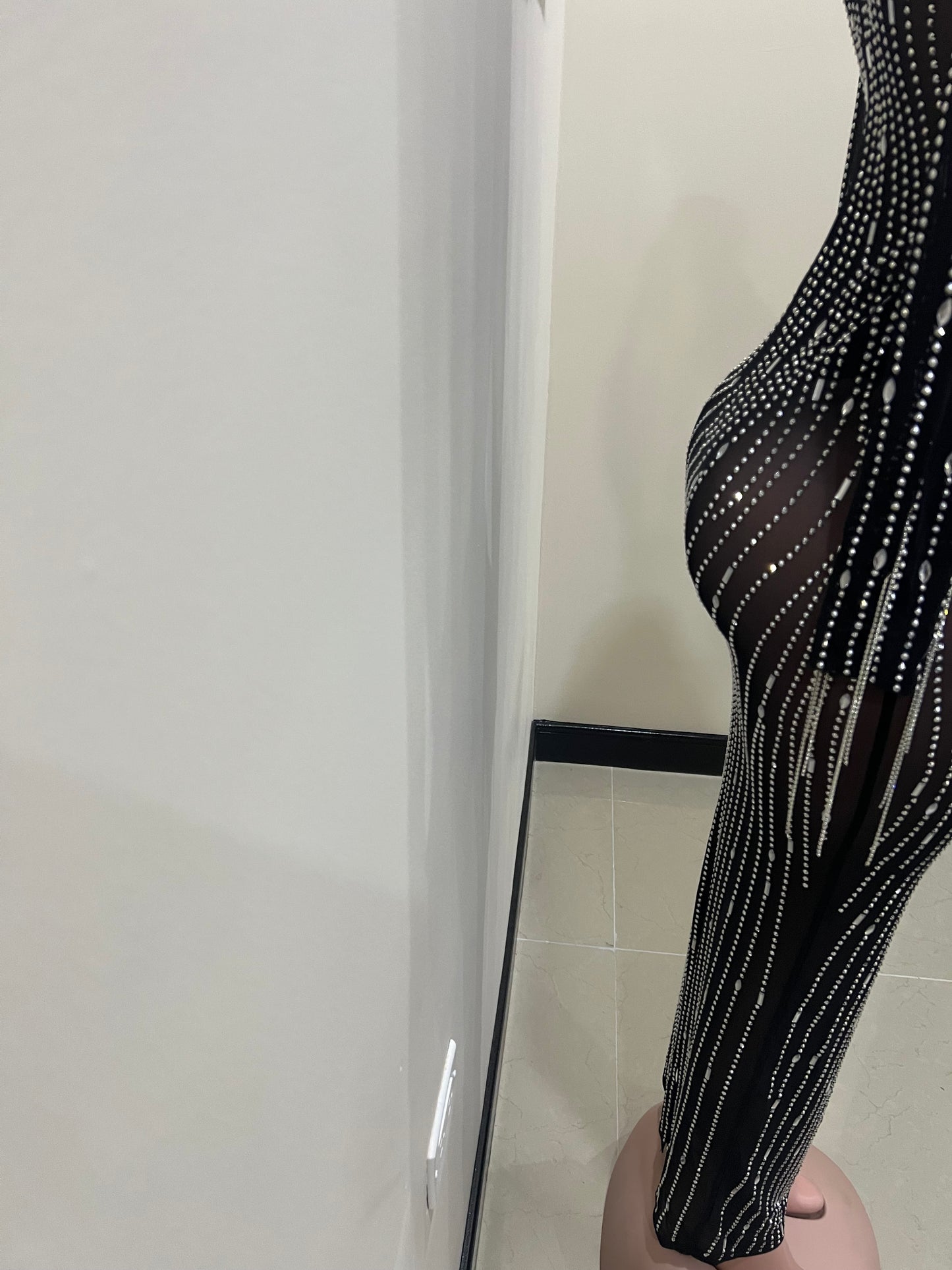 Ellie Swan Long Crystal Dress (Black)