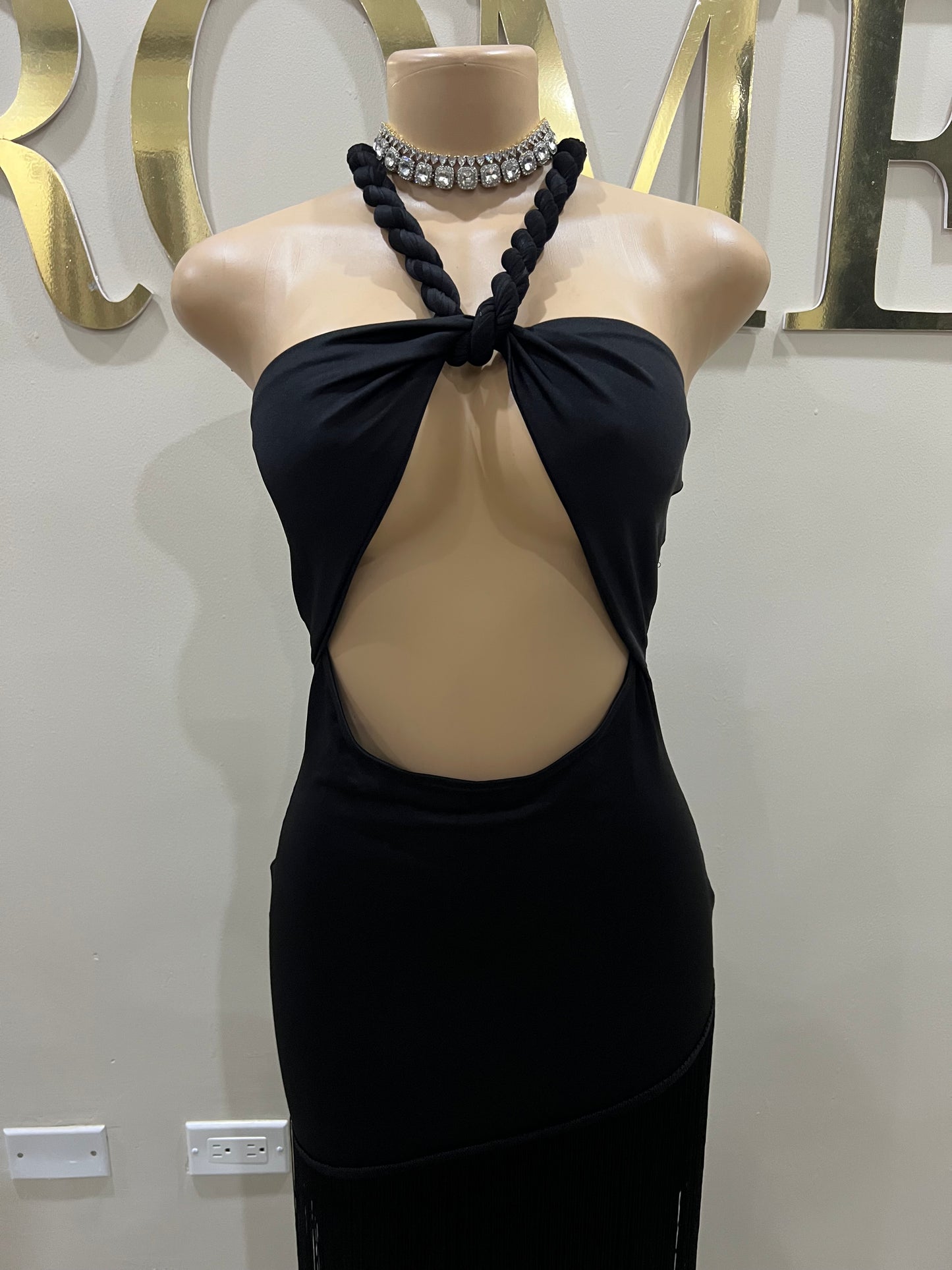 Diva Fringe Dress (Black)