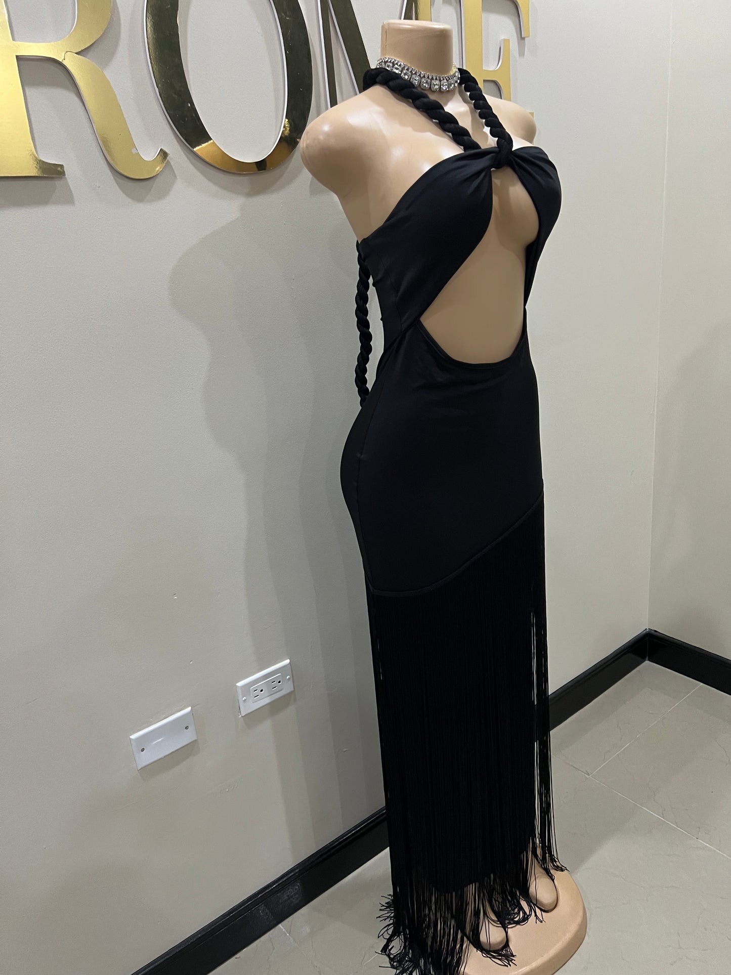 Diva Fringe Dress (Black)