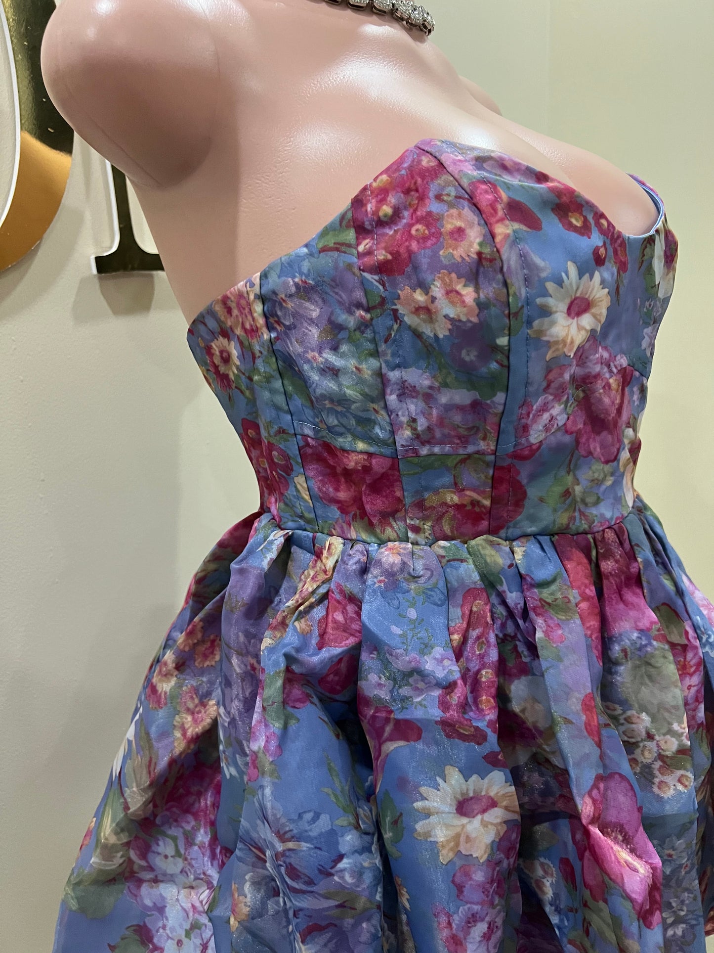 Princess Diana Floral Dress (Blue)