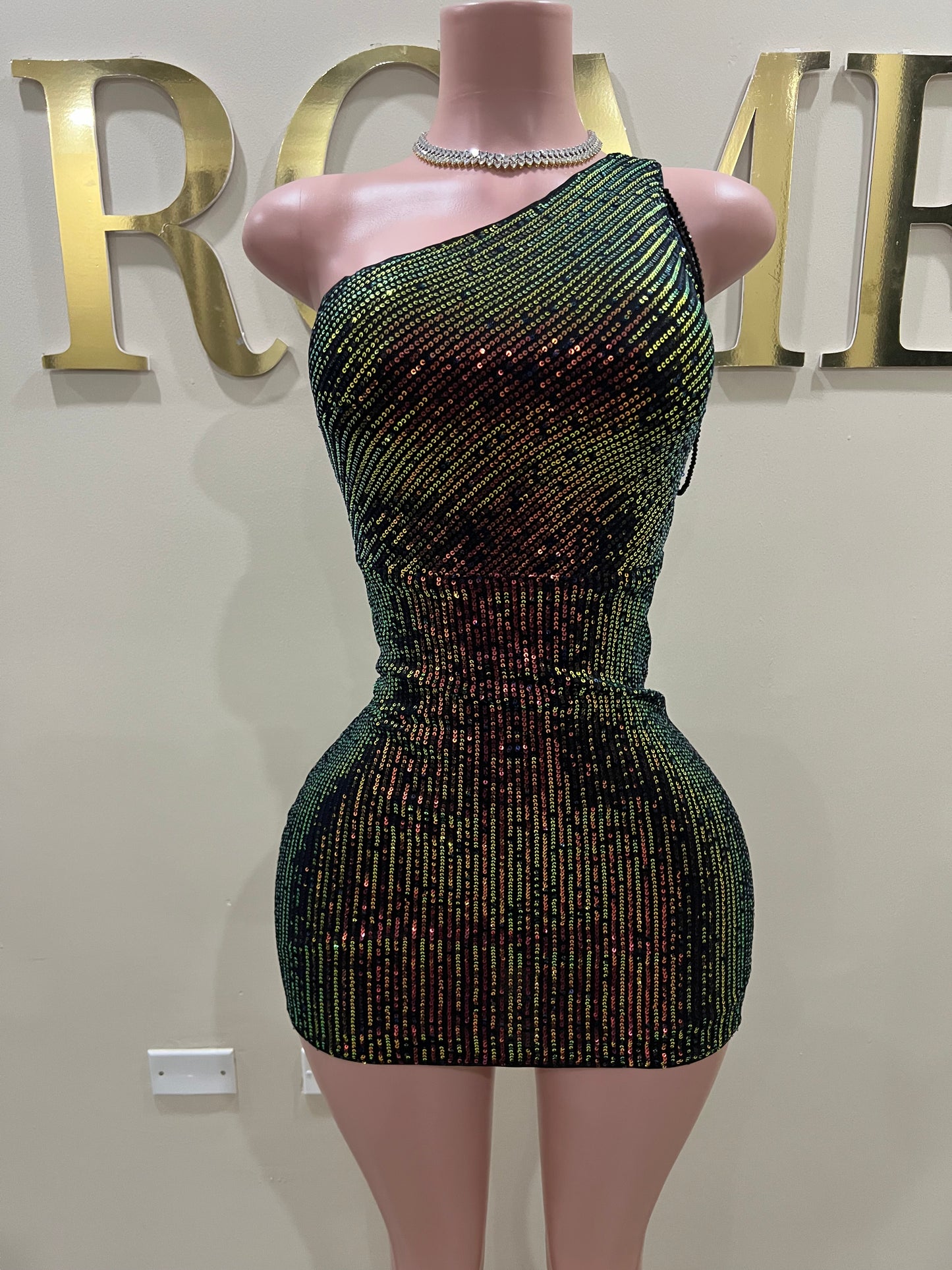 Sarah Beads Dress (Black- multi colored)