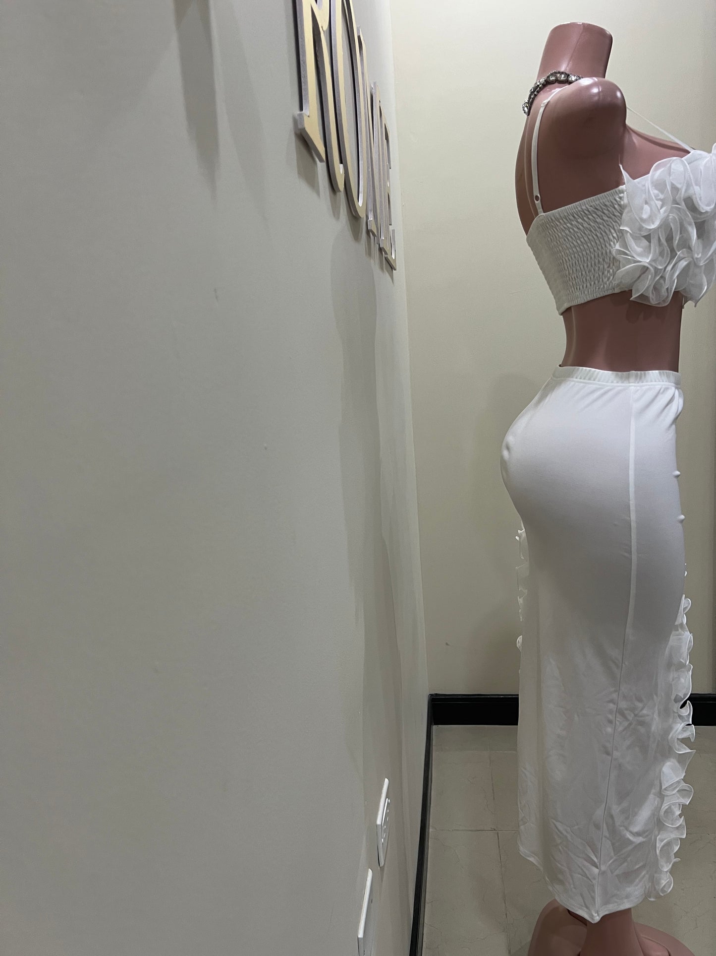 Bloom Skirt Set (White)