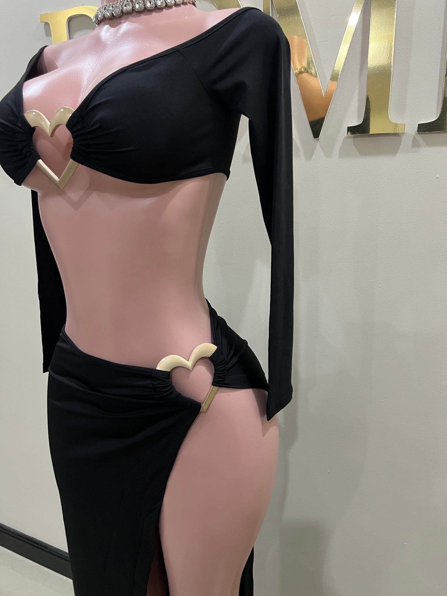 Ming Heart Skirt Set (Black)