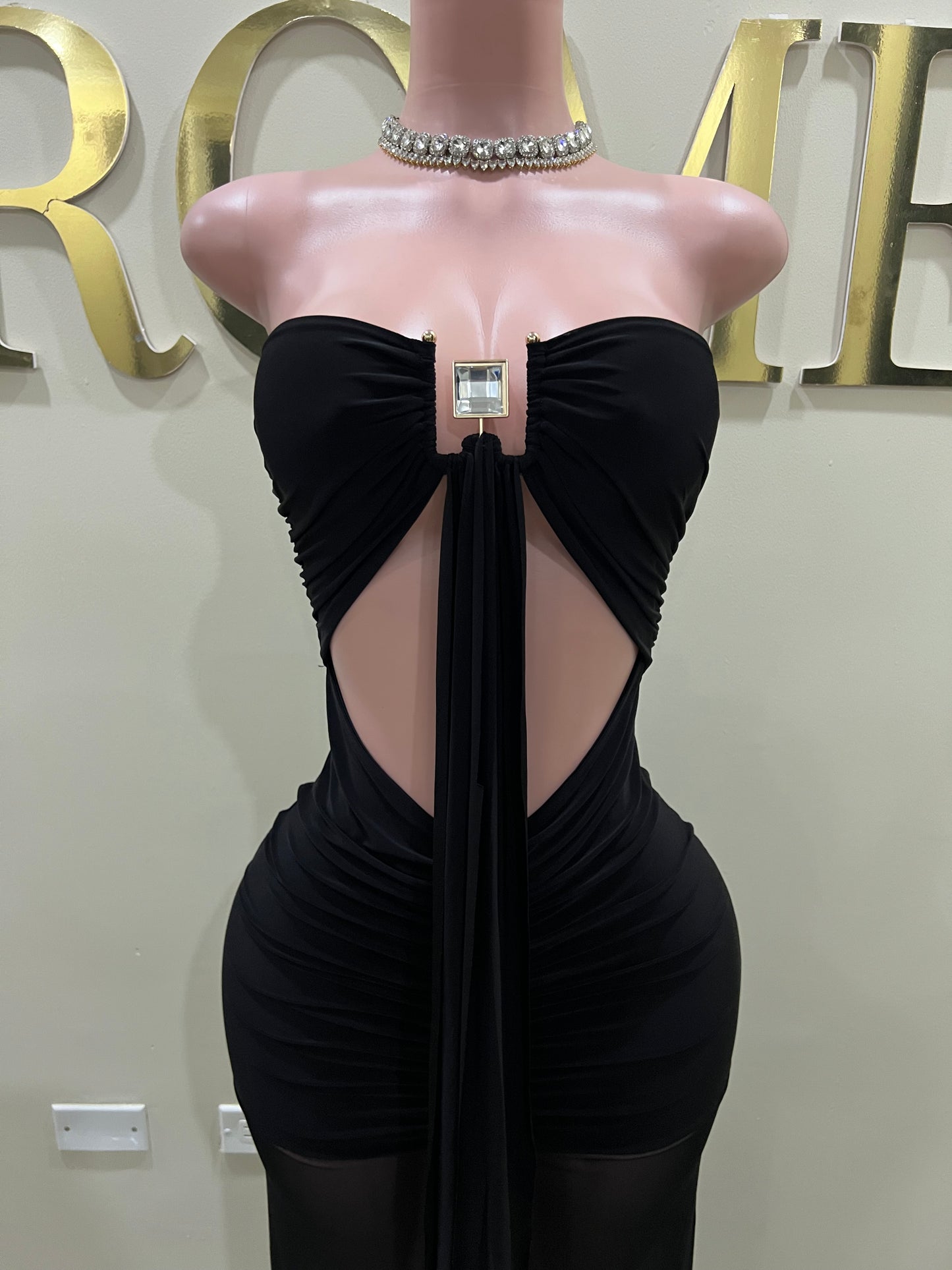 Julia Nara Gemstone Dress (Black)
