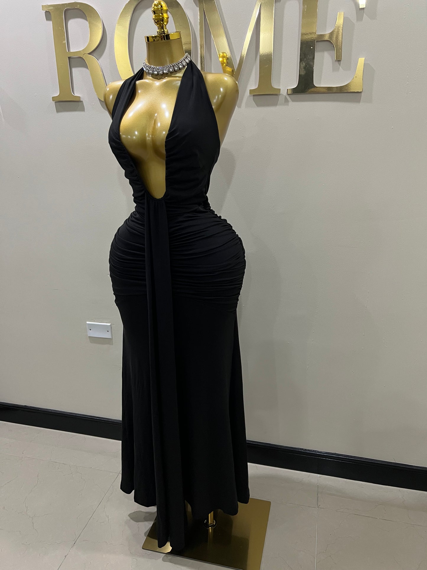 Chinelle Nara Halter Dress (Black)