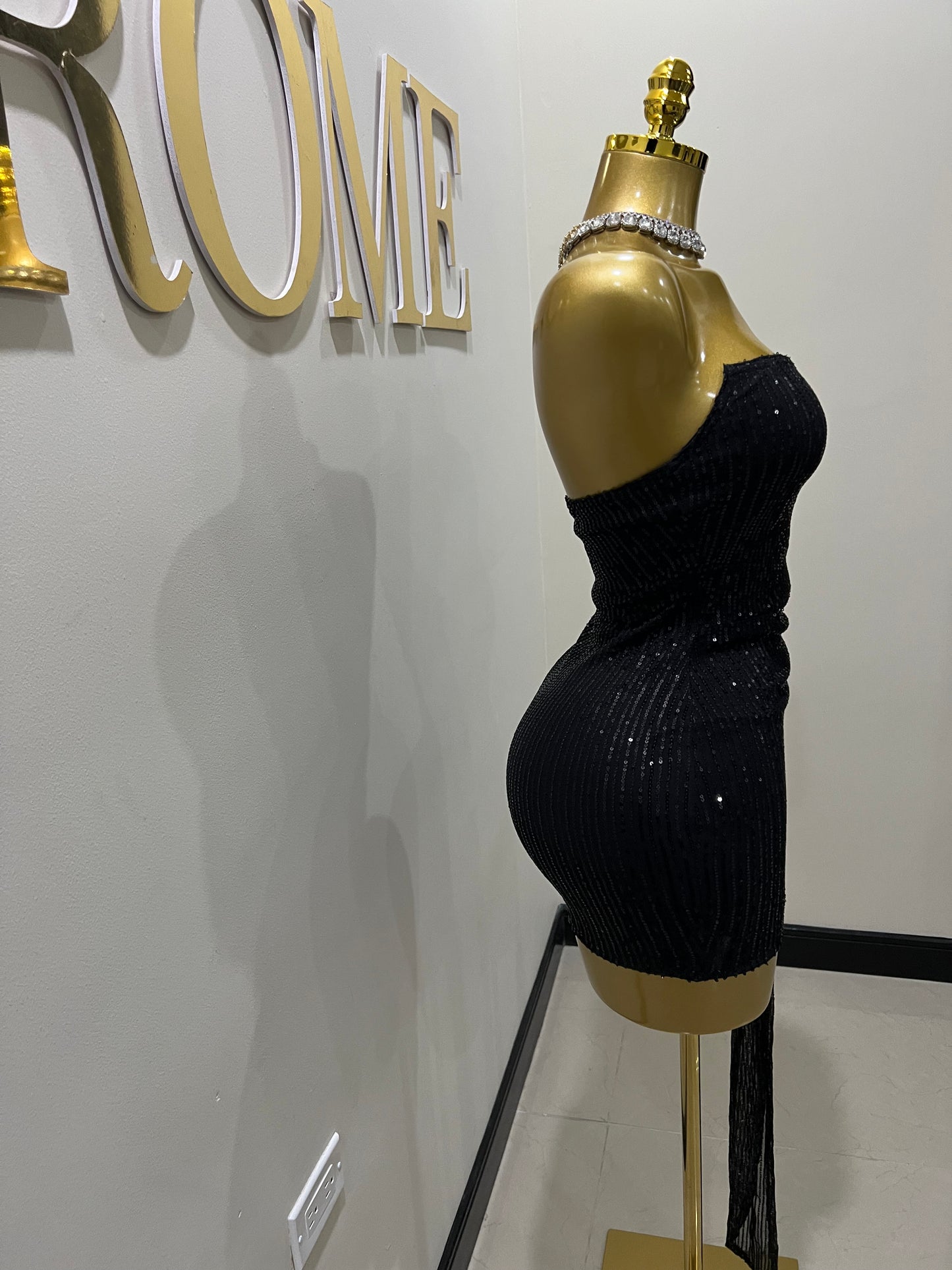 Tara Sequin Dress (Black)