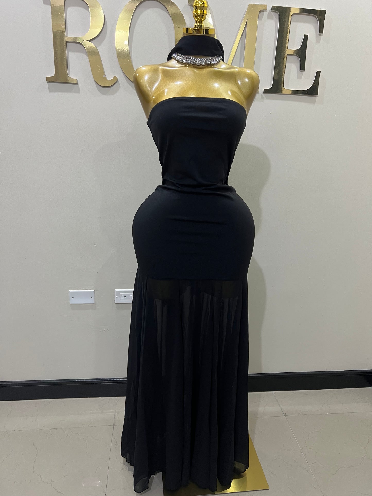 Ms. Shippen Scarf Dress (Black)