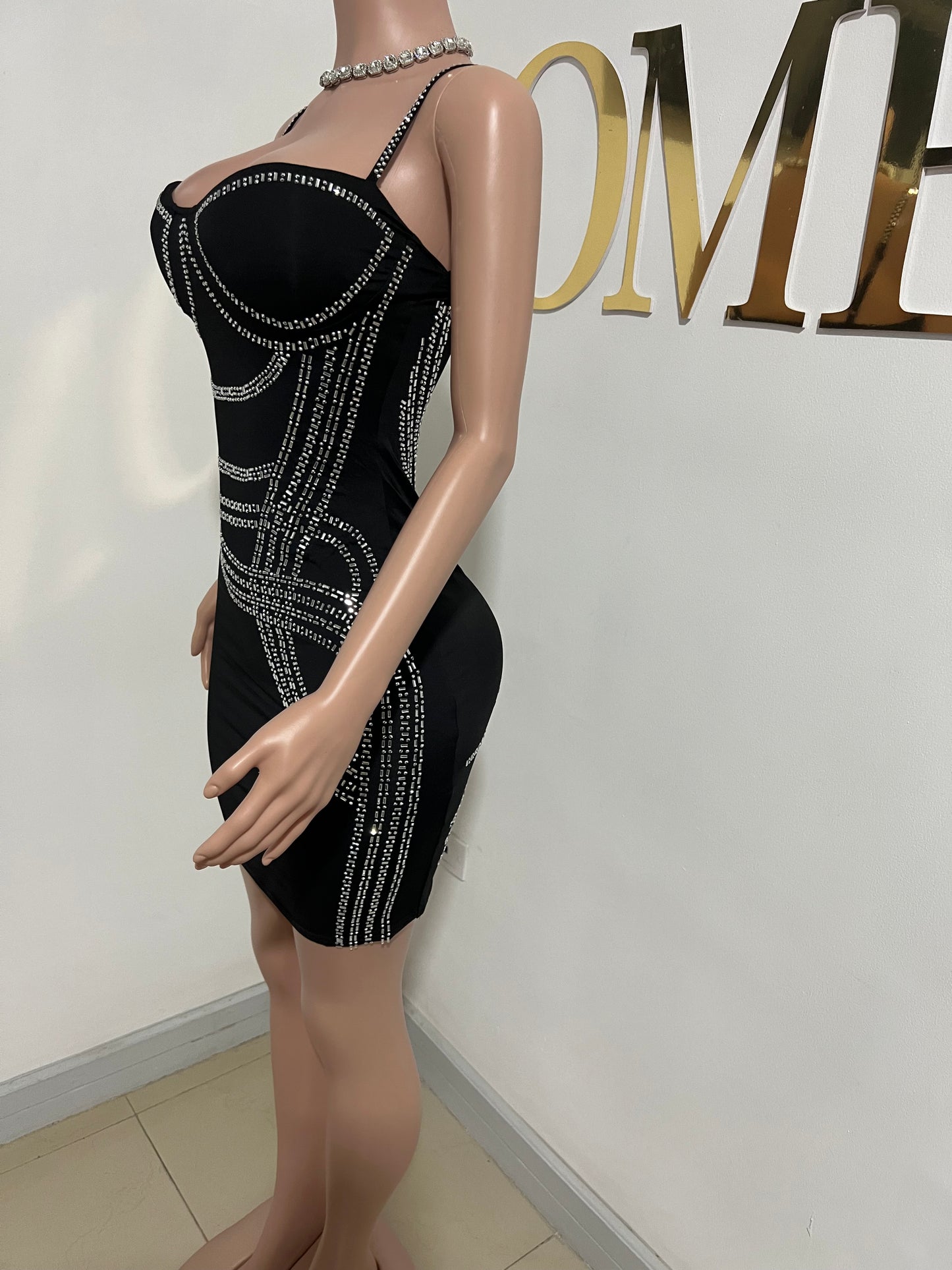 Marci Crystal Dress (Black)