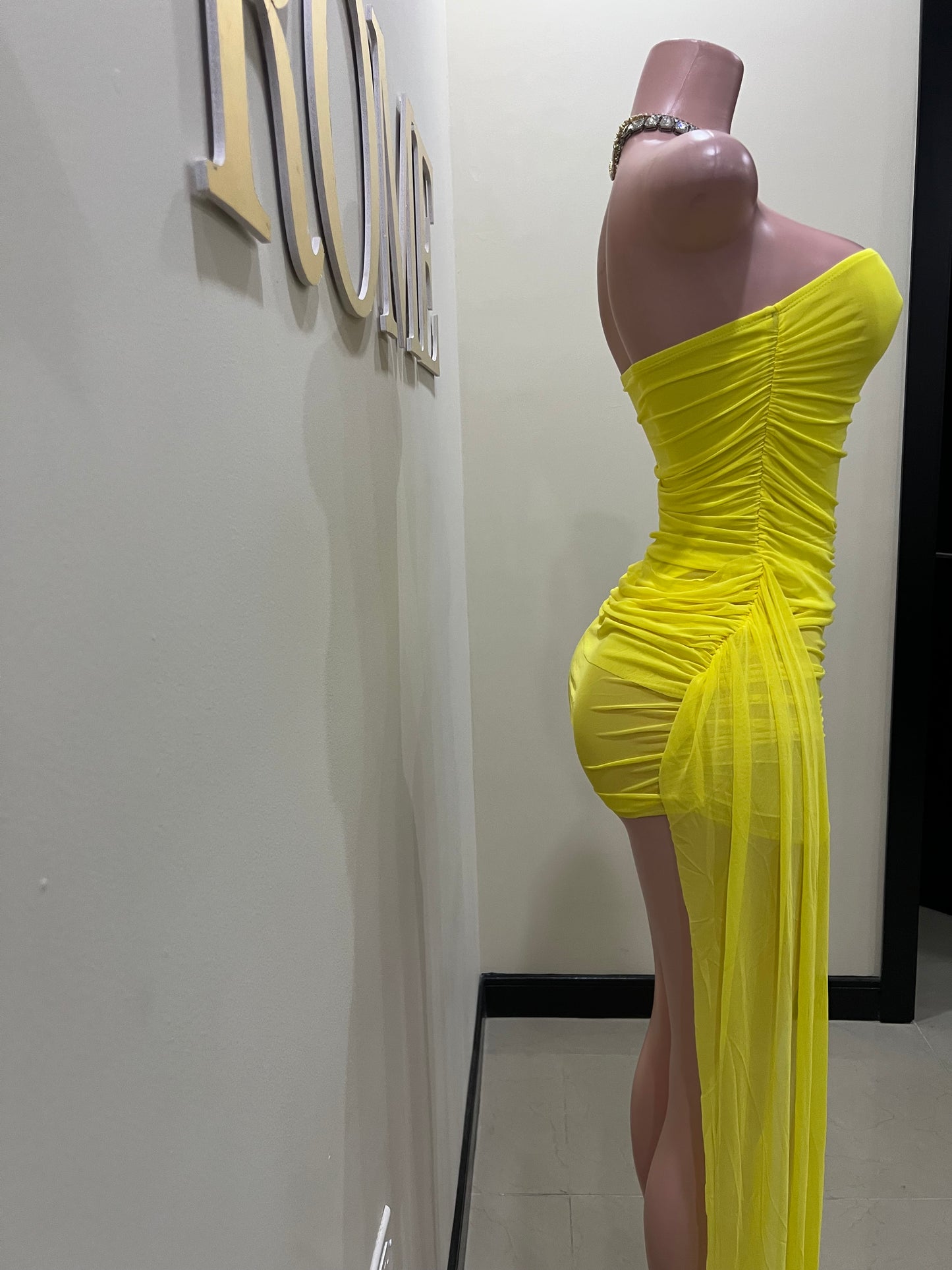 Asia Bodysuit Dress (Yellow)