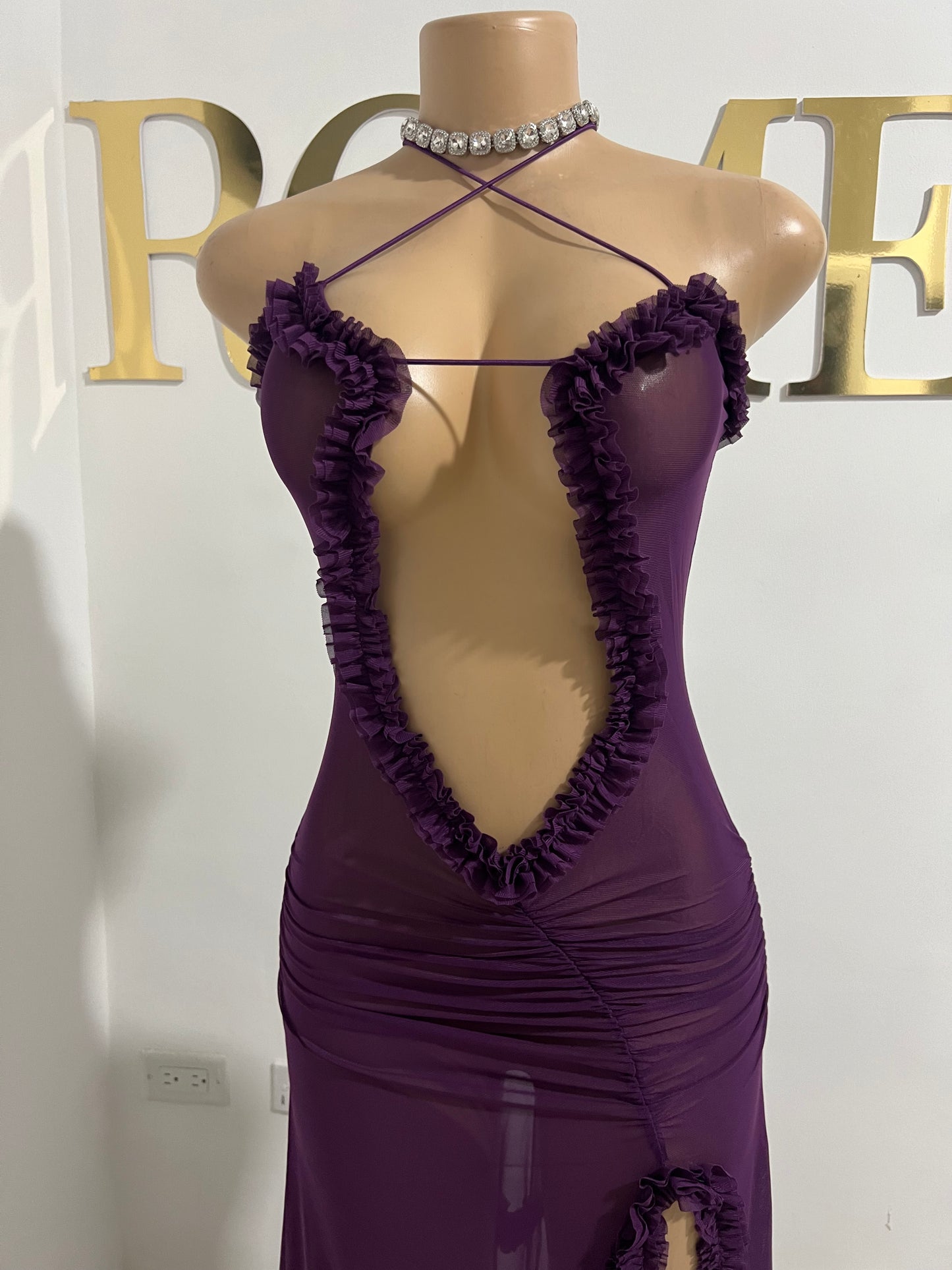 Mila Sheer Dress (Purple)