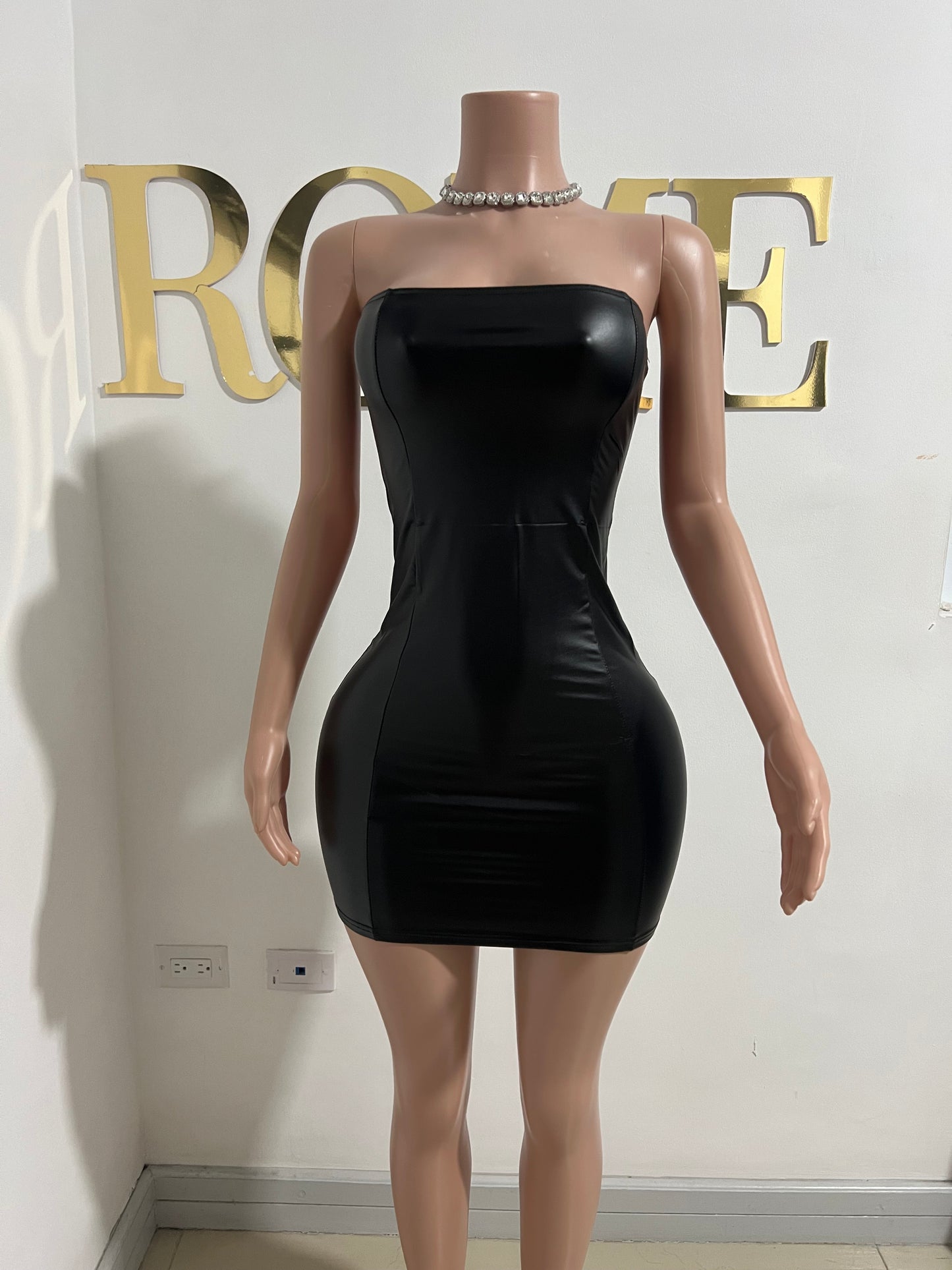 Lira Leather Dress (Black)