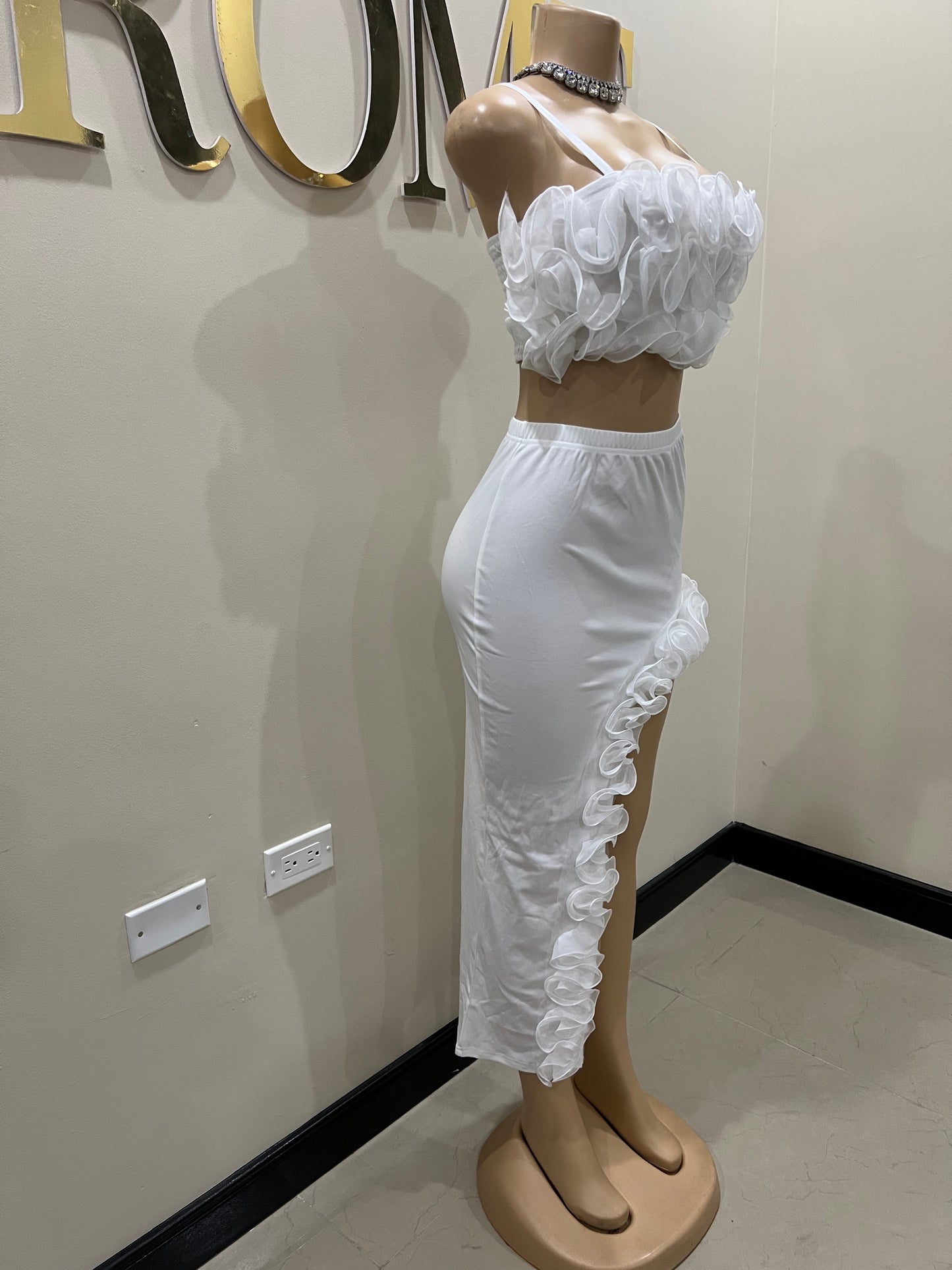 Bloom Skirt Set (White)