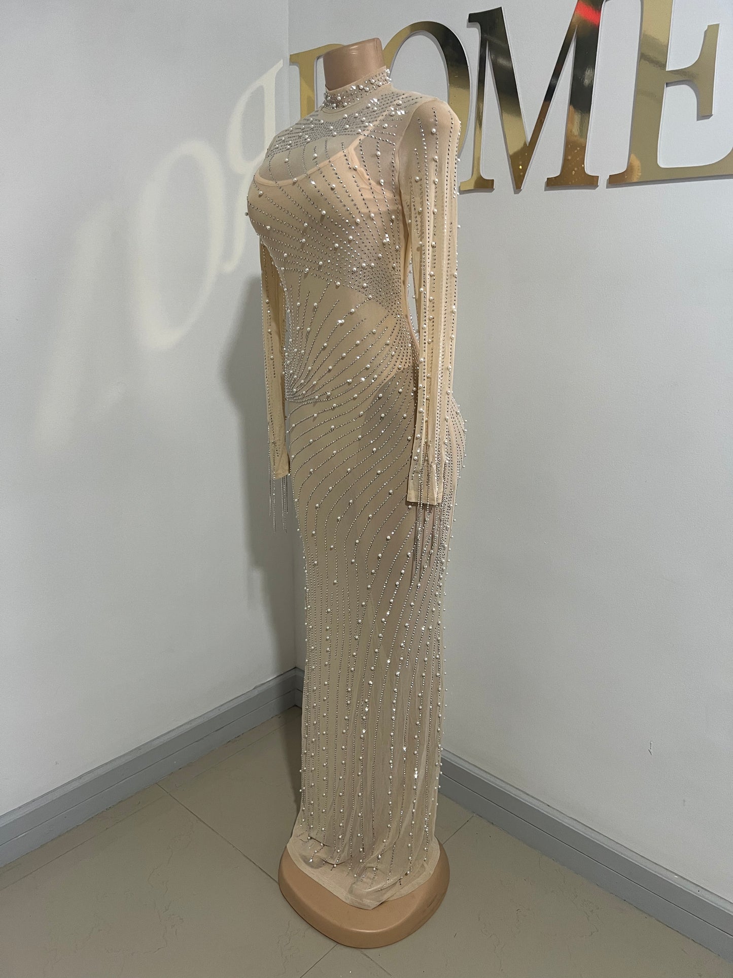 Ellie Long Dress (Nude)