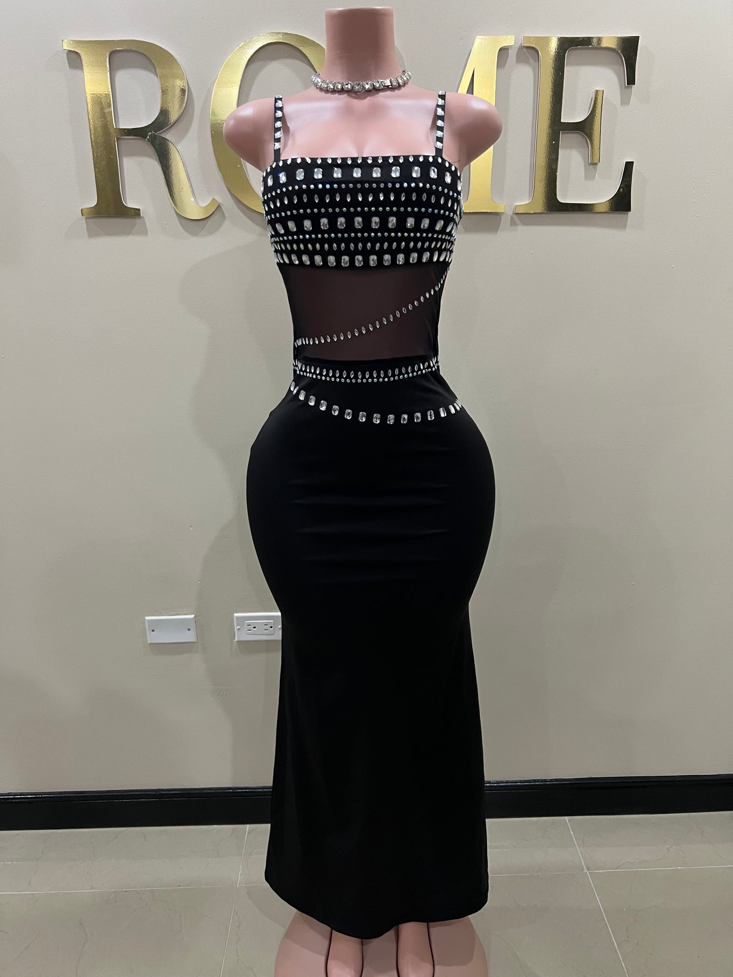 Blair Crystal Dress (Black)