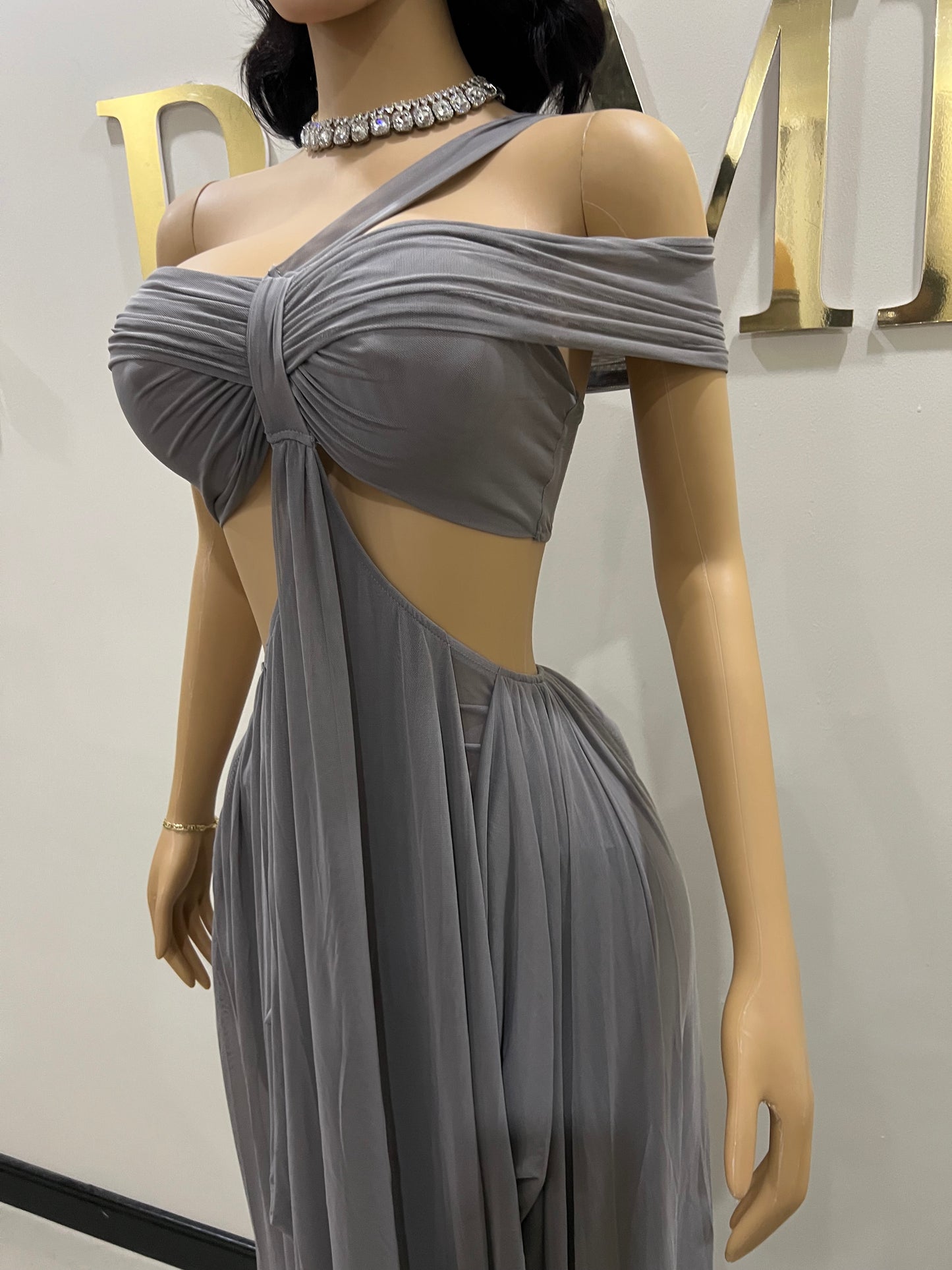 Ruby Mesh Dress (Grey)