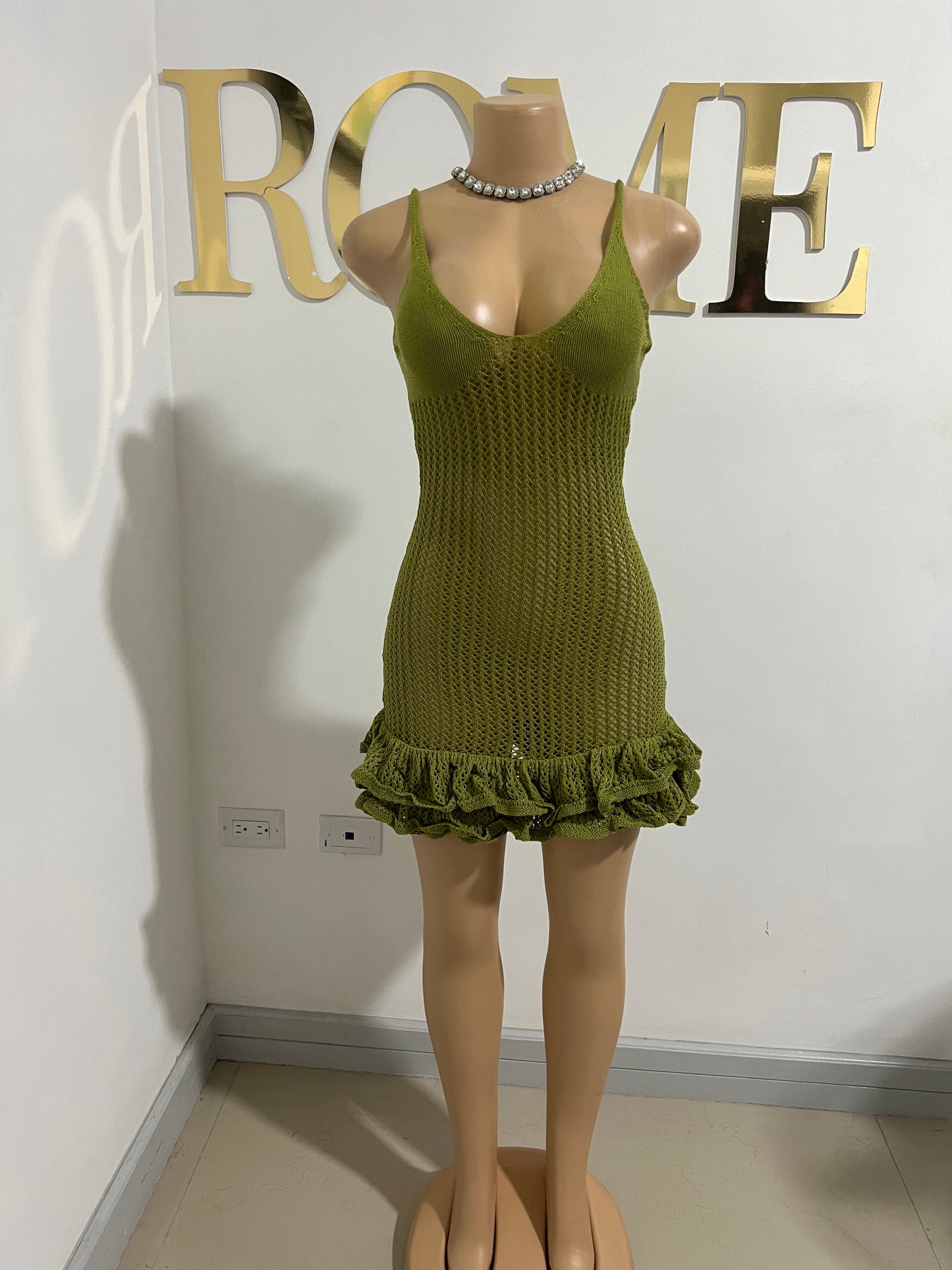 Azalea Crochet Dress (Green)