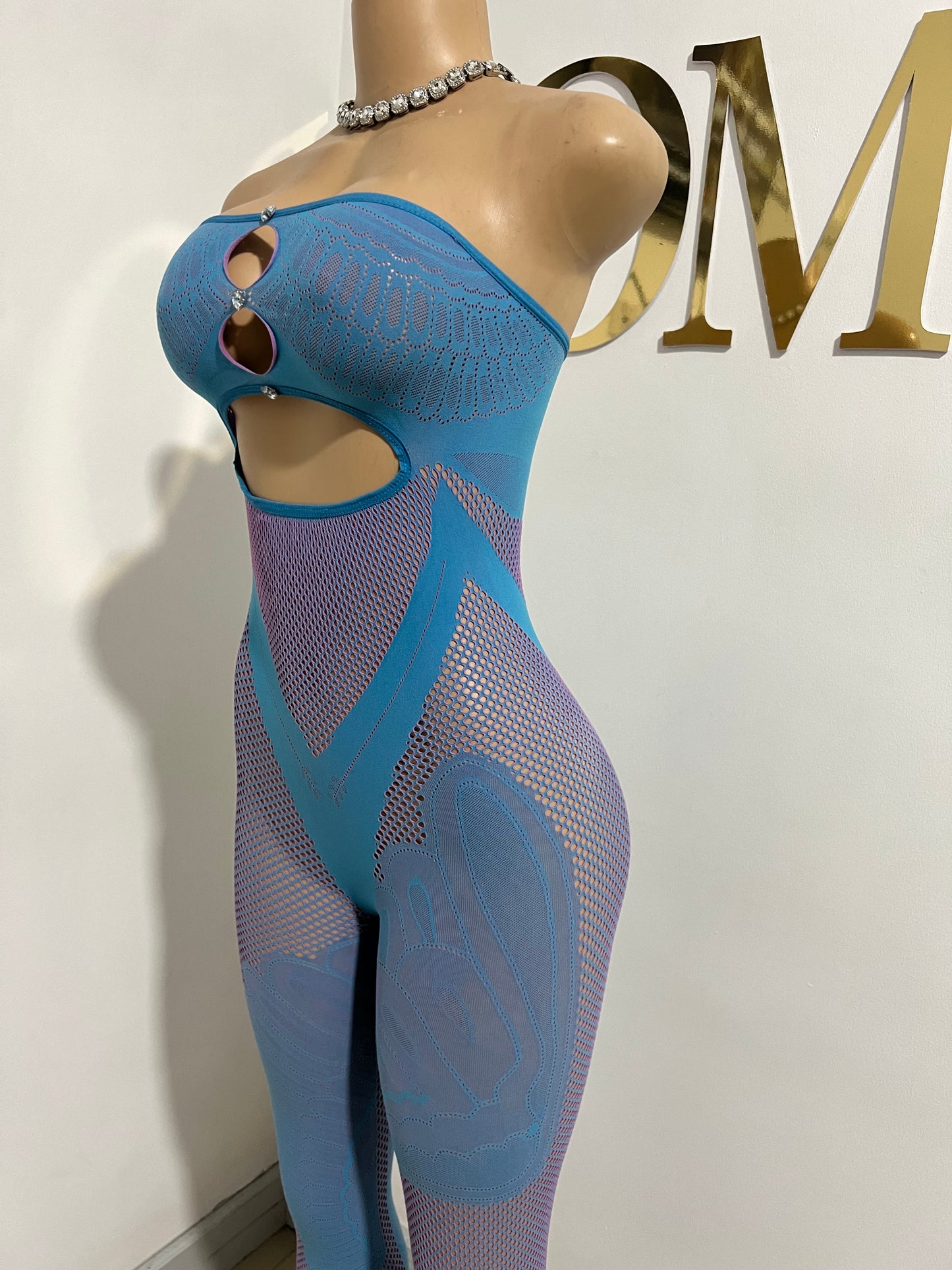Swan Tights Tube Jumpsuit (Blue)