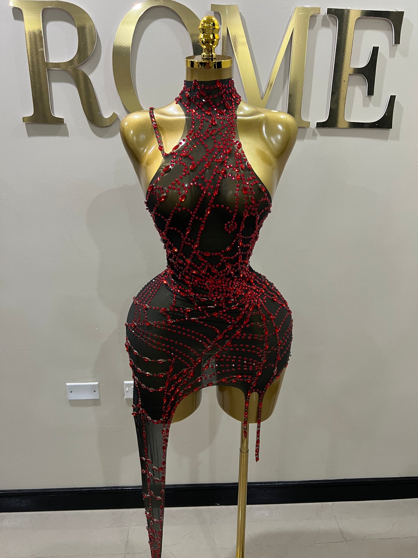 Charlotte’s Web Gemstone Mesh Dress (Red)