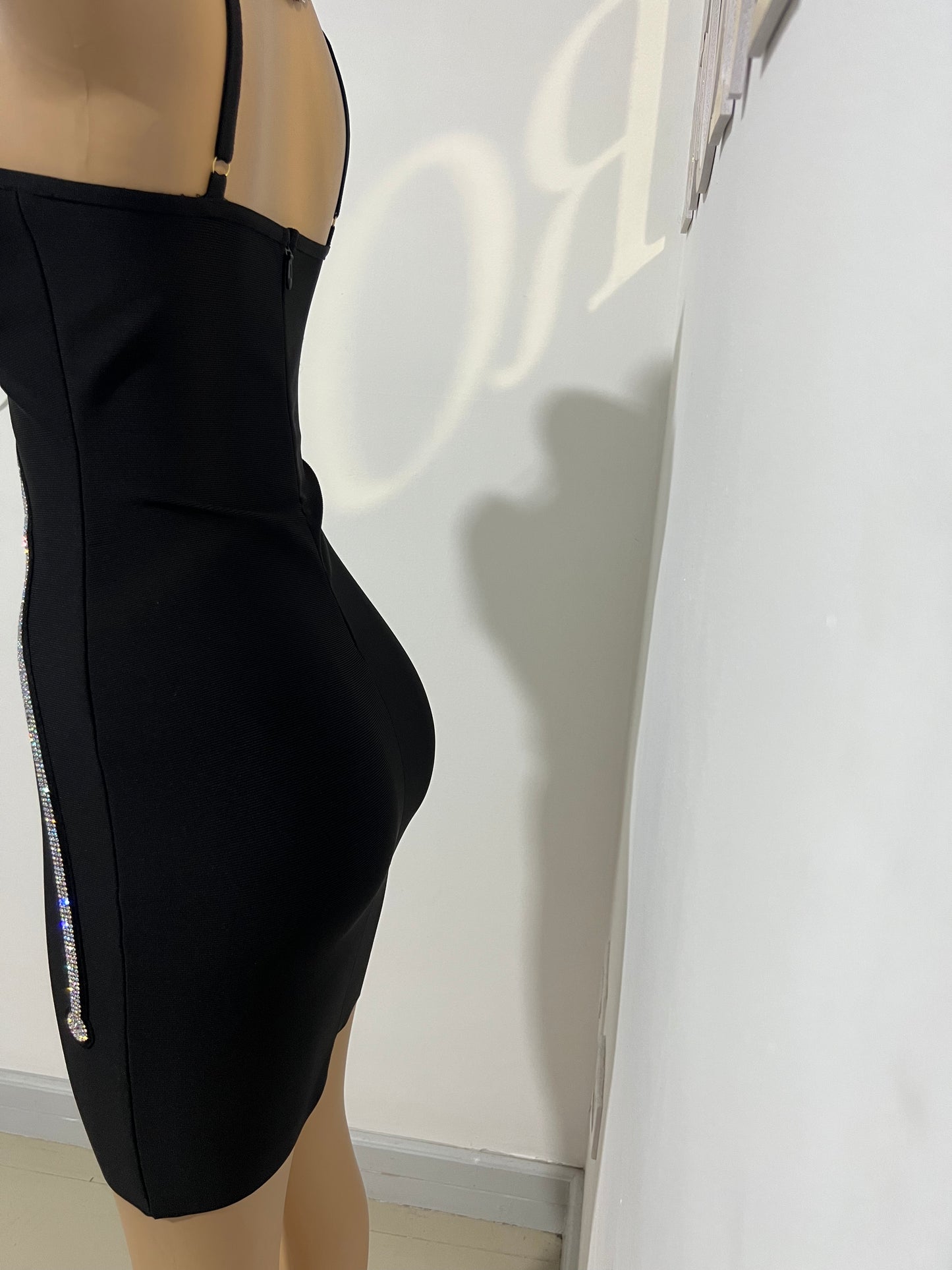 Flower Pot Bandage Glam Dress (Black)